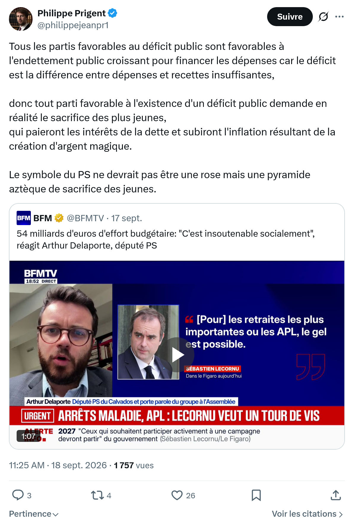 Philippe Prigent: Tous les partis favorables au déficit...