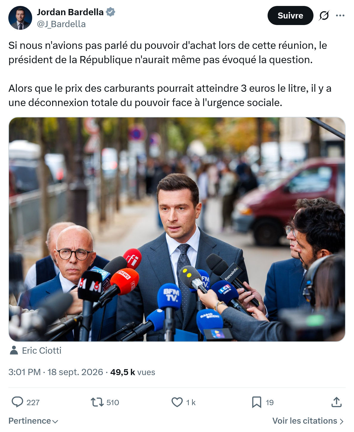 Jordan Bardella: Si nous n'avions pas parlé du pouvoir...