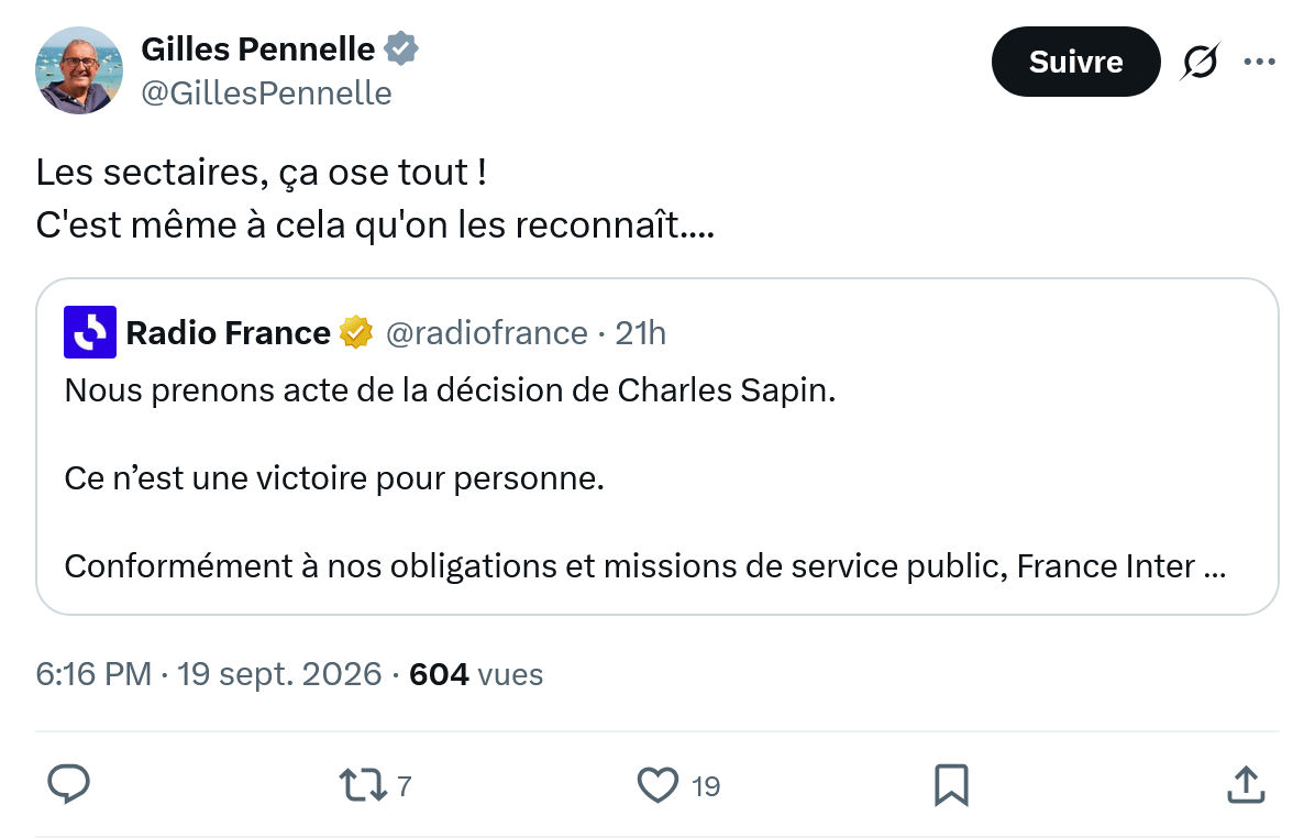 Gilles Pennelle: Les sectaires, ça ose tout...