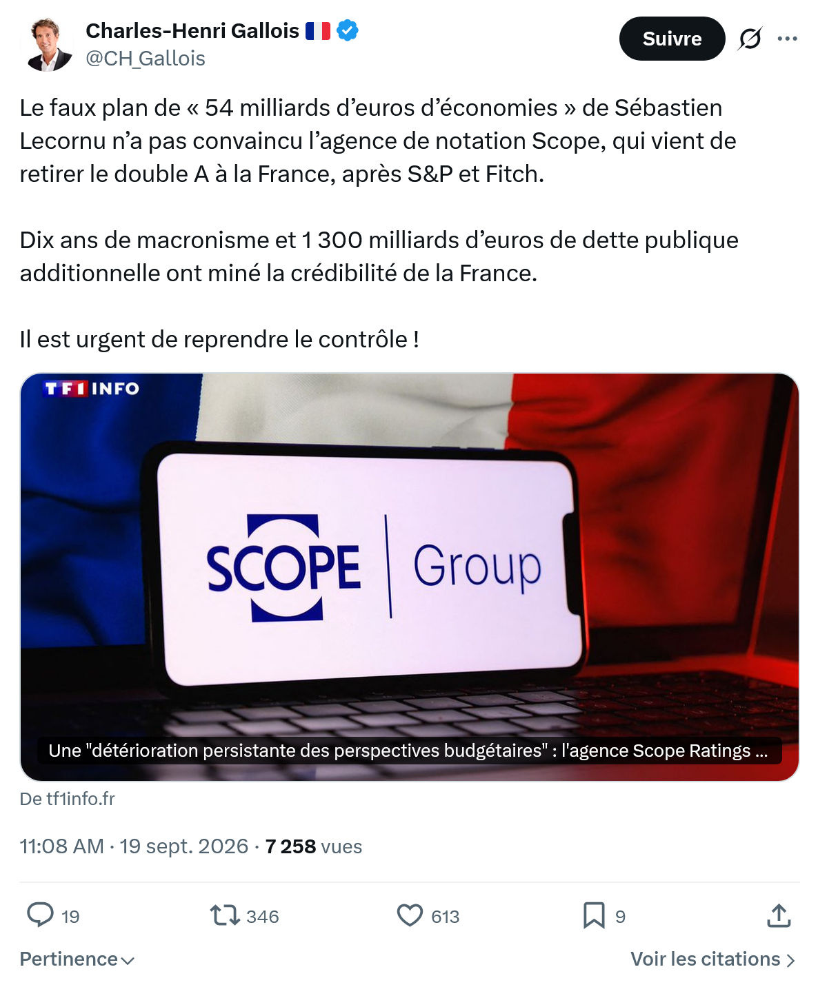 Charles-Henri Gallois: Le faux plan de « 54 milliards...