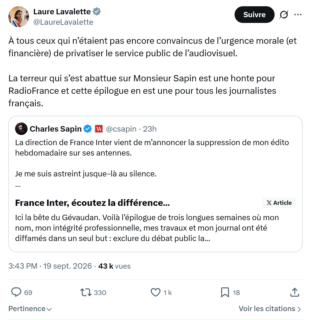 Laure Lavalette: À tous ceux qui n’étaient...