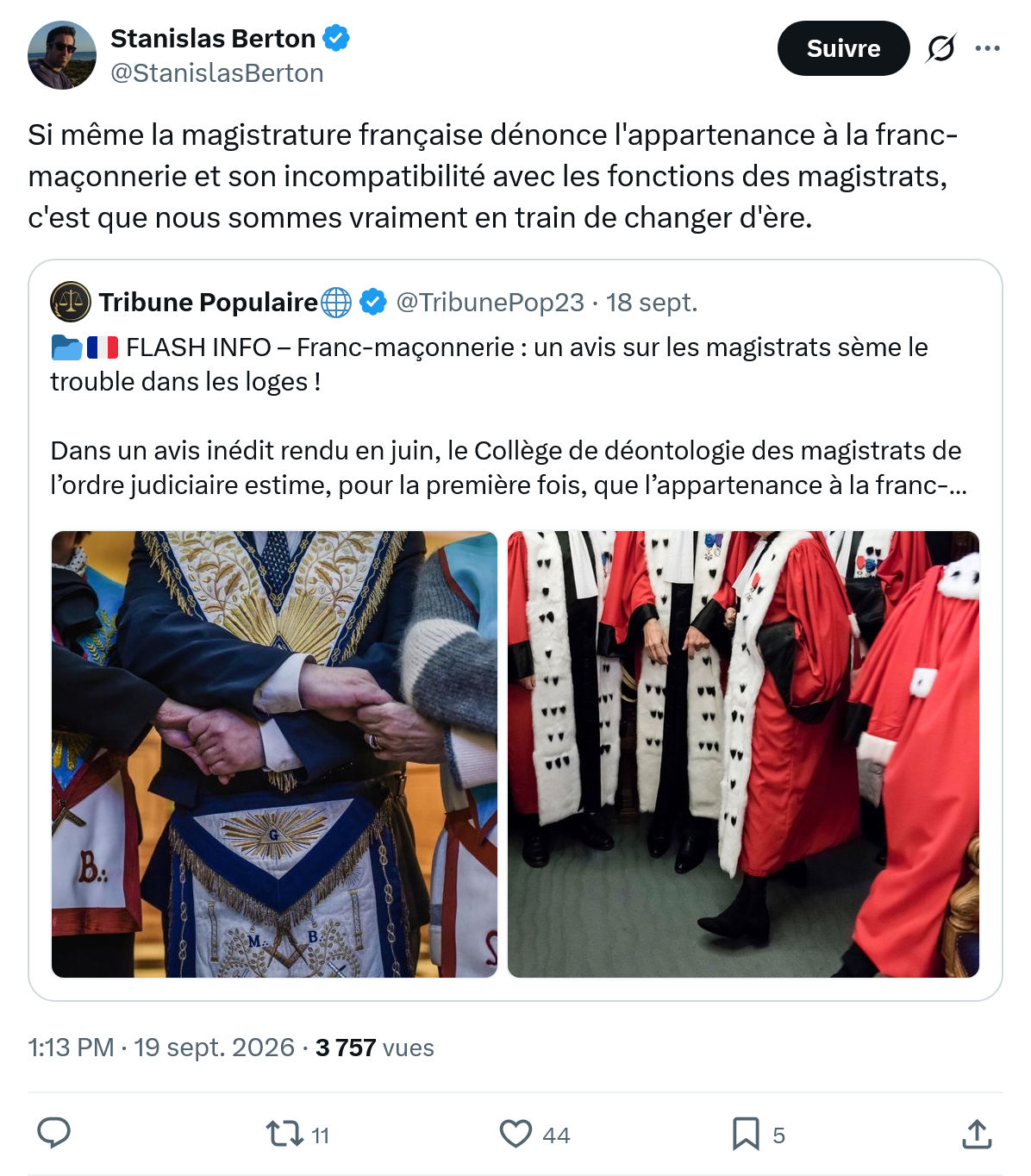 Stanislas Berton: Si même la magistrature française...