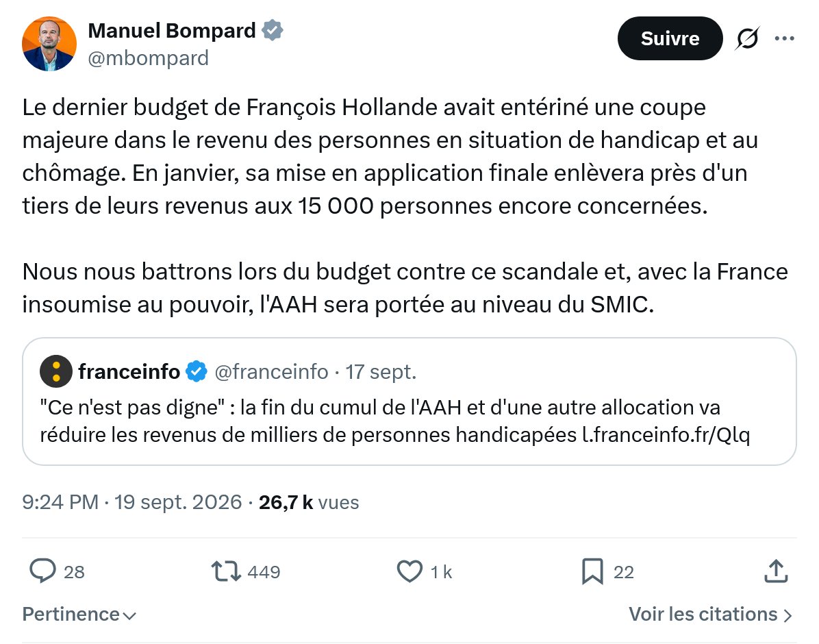 Manuel Bompard: Le dernier budget de François...