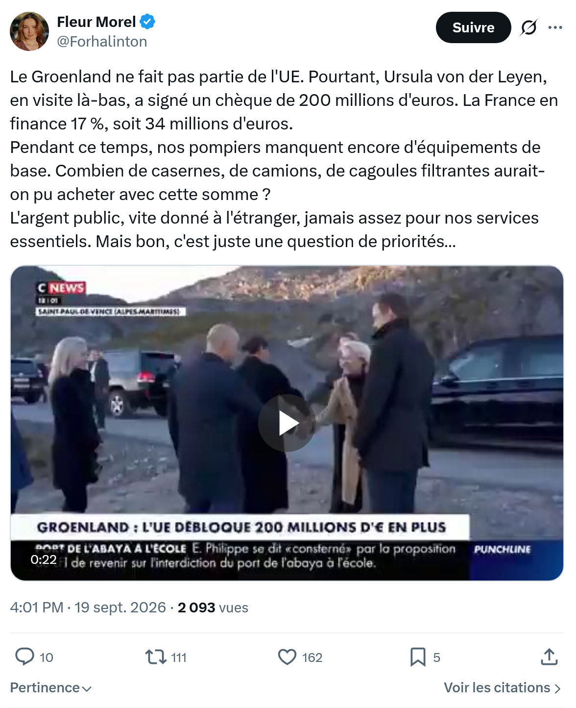 Fleur Morel: Le Groenland ne fait pas partie...