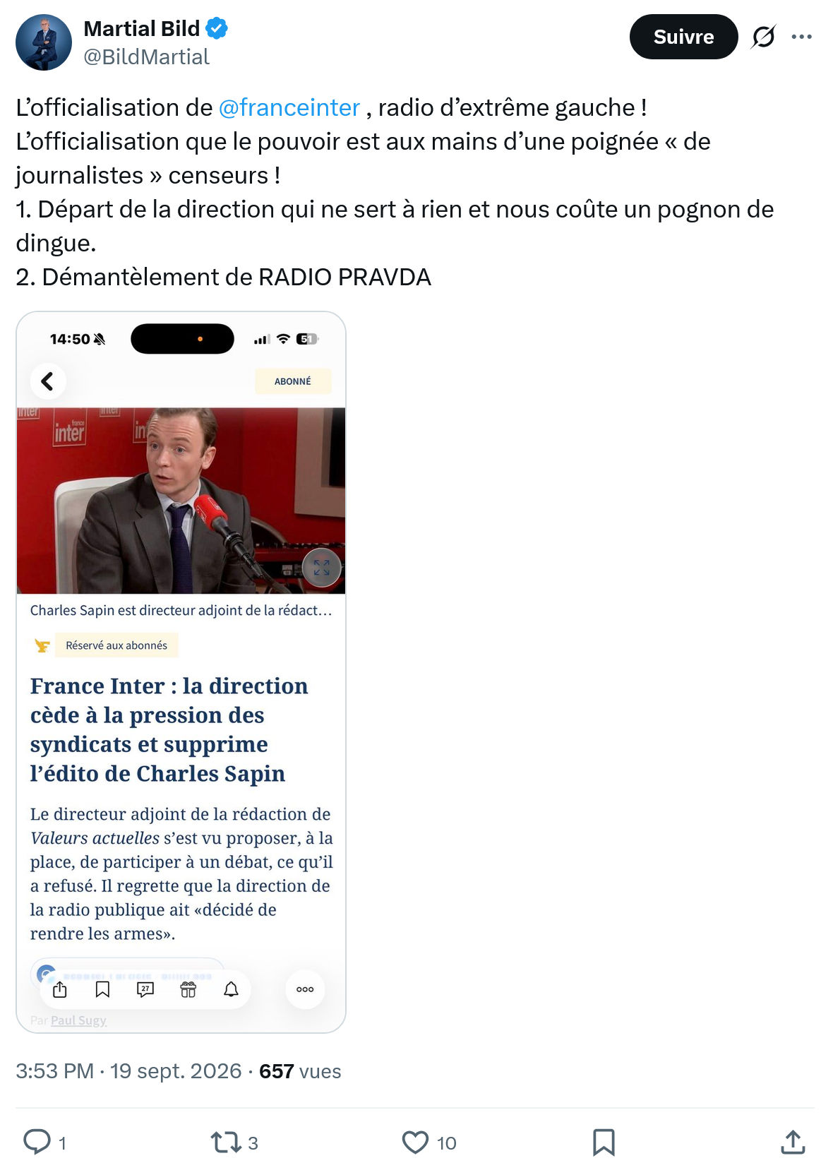 Martial Bild: L’officialisation de @franceinter...
