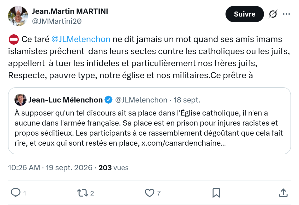 Jean-Martin Martini: Ce taré @JLMelenchon ne dit jamais...