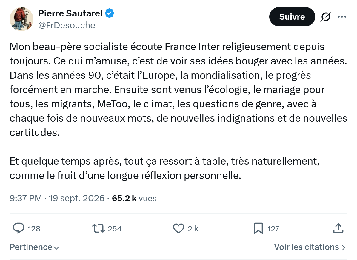 Pierre Sautarel: Mon beau-père socialiste écoute...