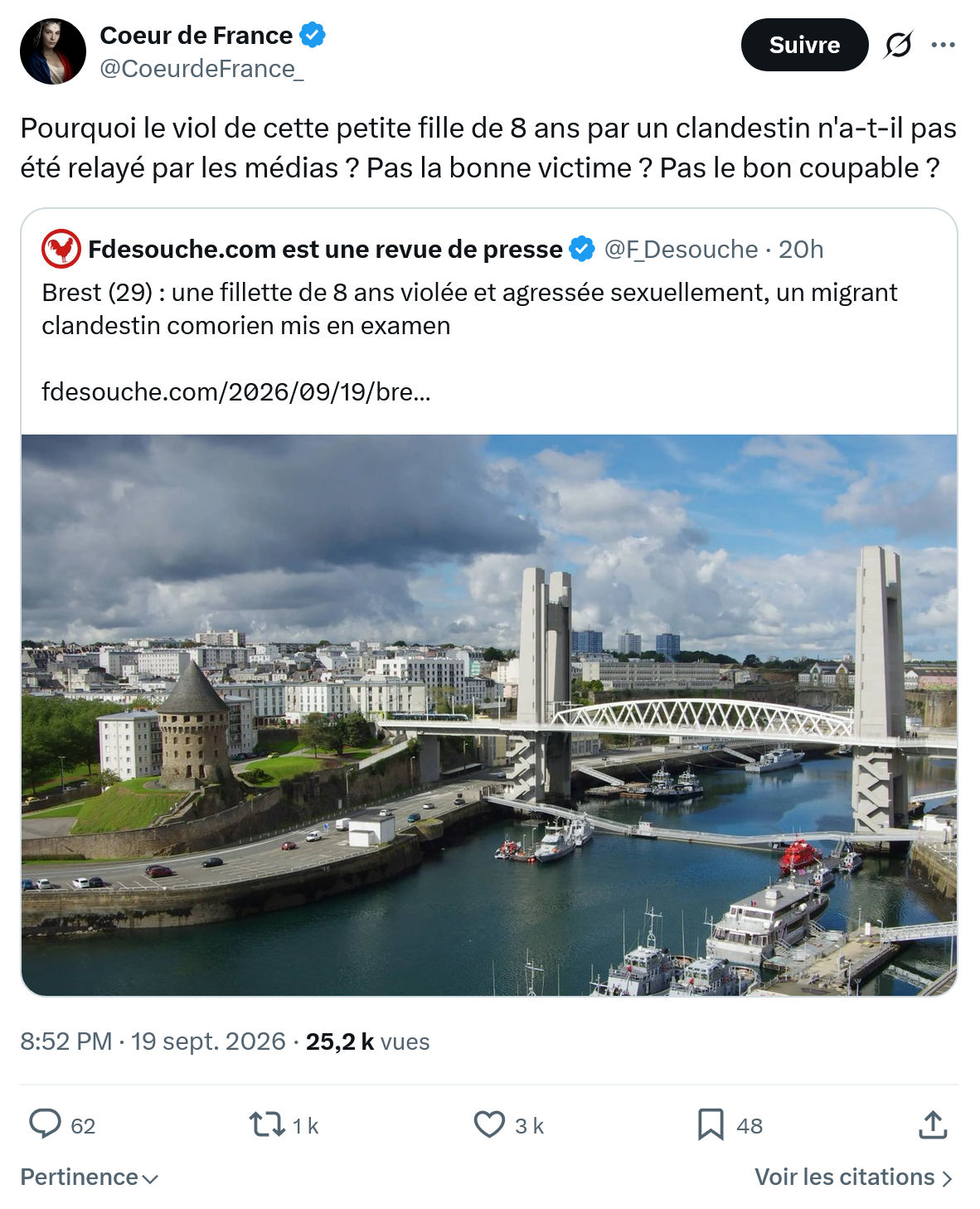 Coeur de France: Pourquoi le viol de cette petite...