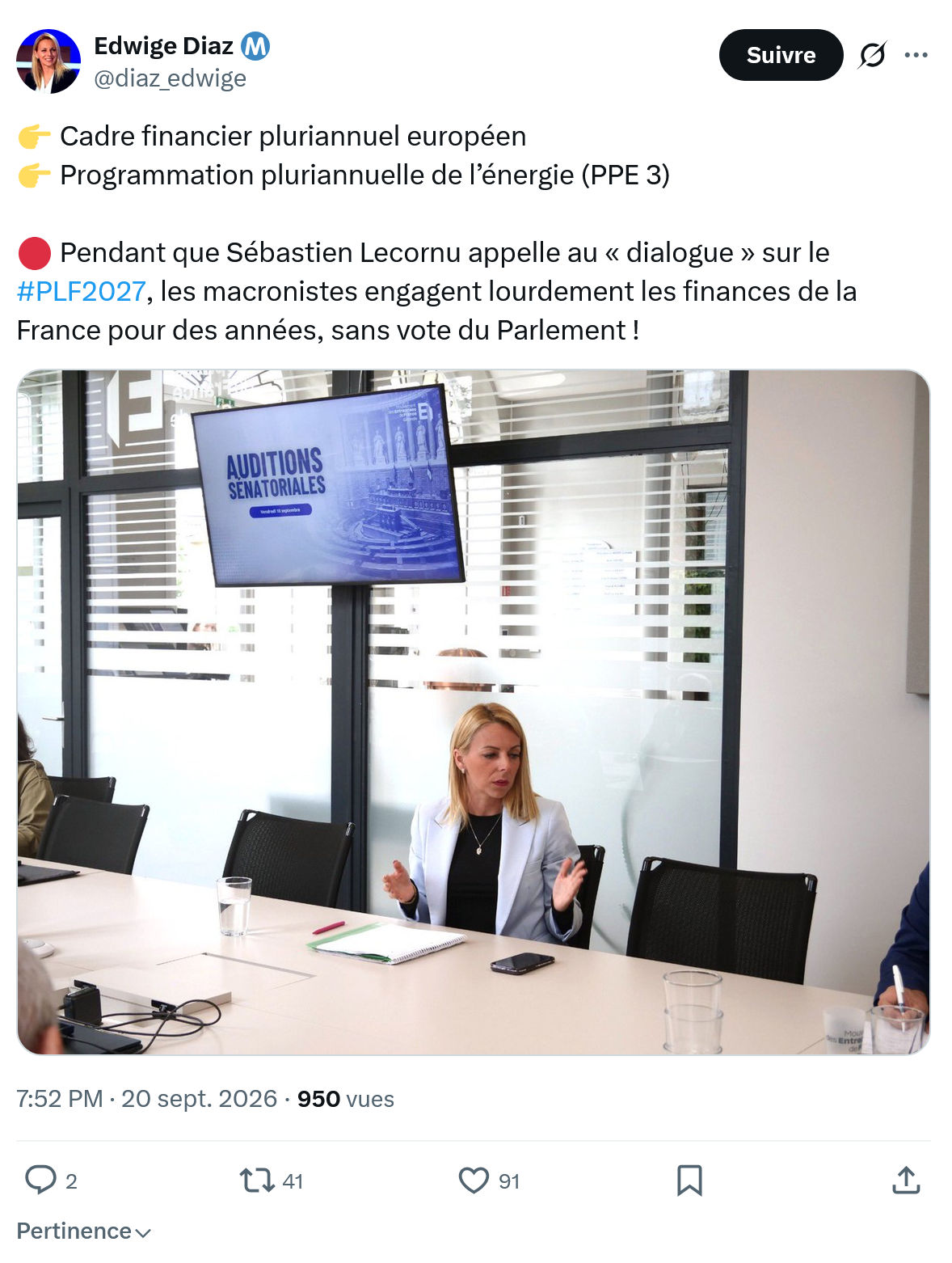Edwige Diaz: Cadre financier pluriannuel européen...