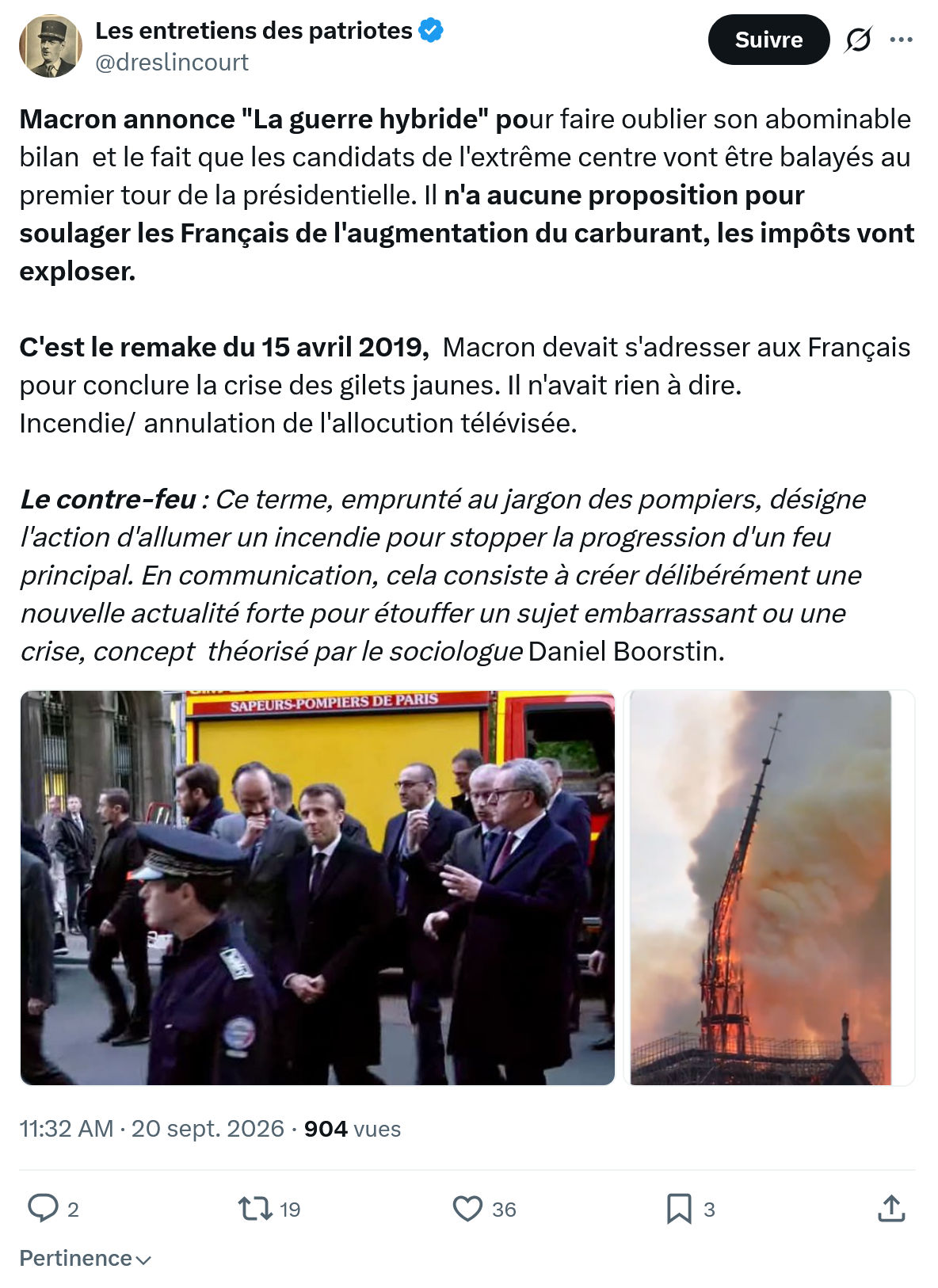 Marquis de Dreslincourt: Macron annonce "La guerre hybride"...