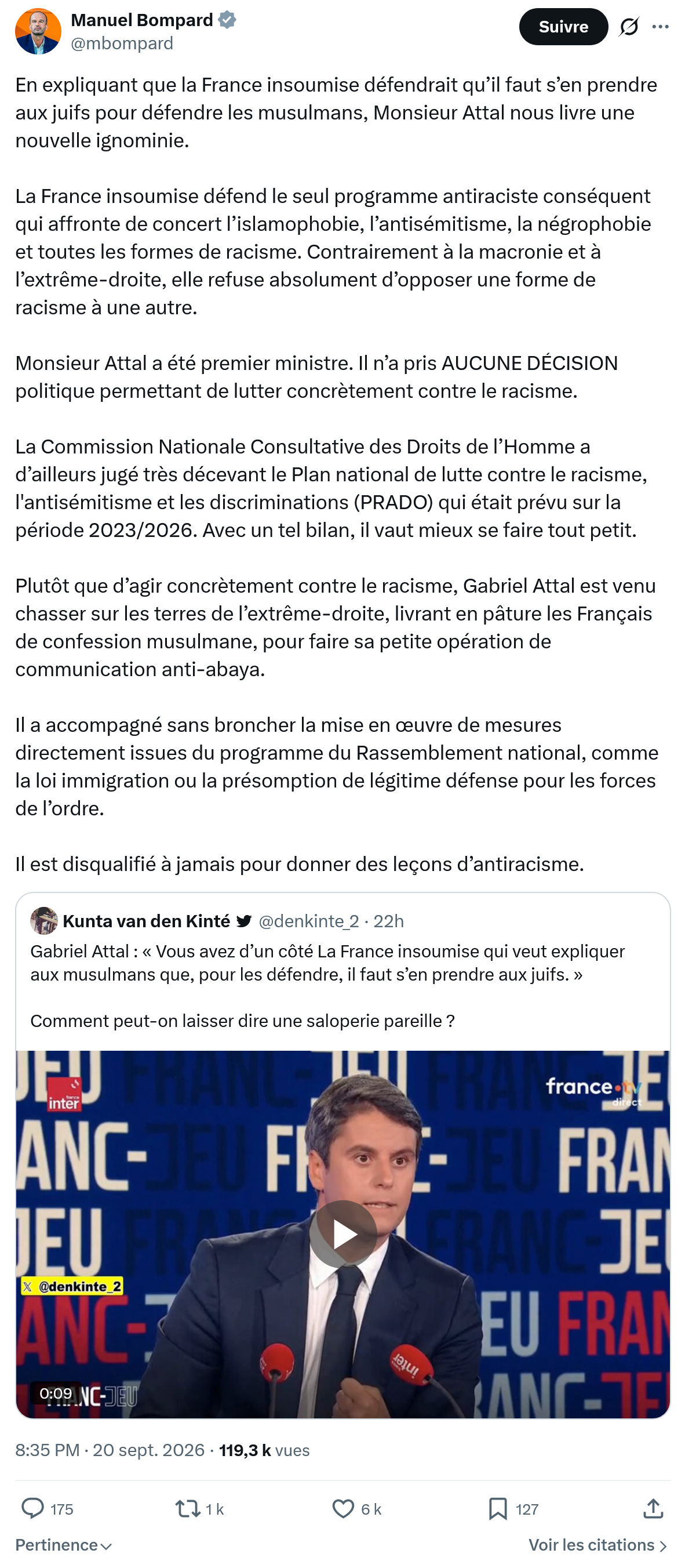 Manuel Bompard: En expliquant que la France insoumise...