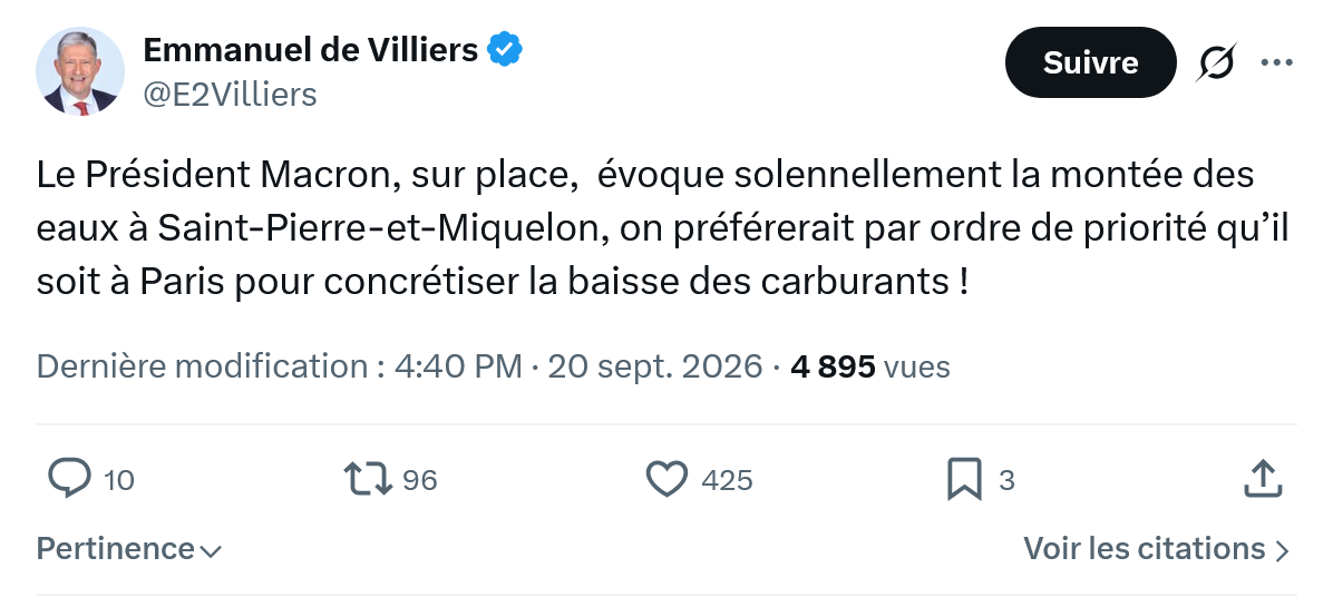 Emmanuel de Villiers: Le Président Macron, sur place...