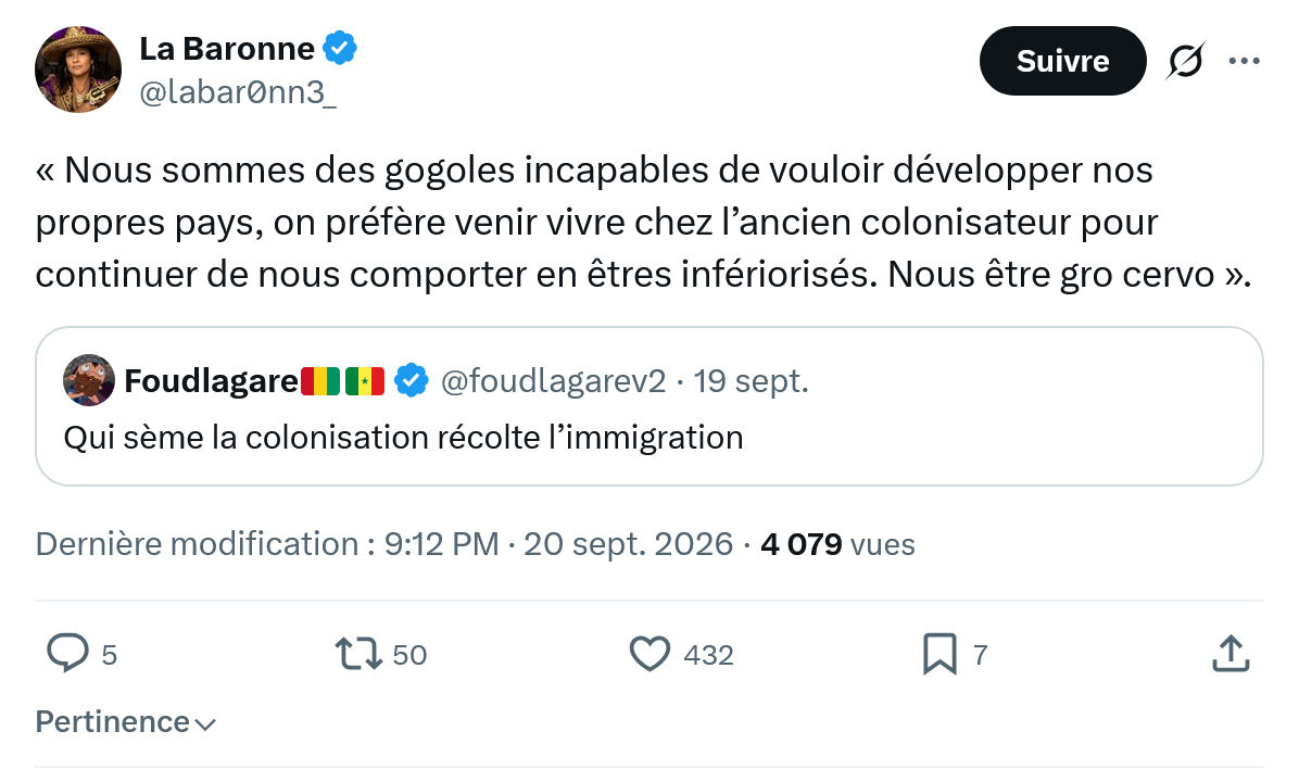 La Baronne: « Nous sommes des gogoles...