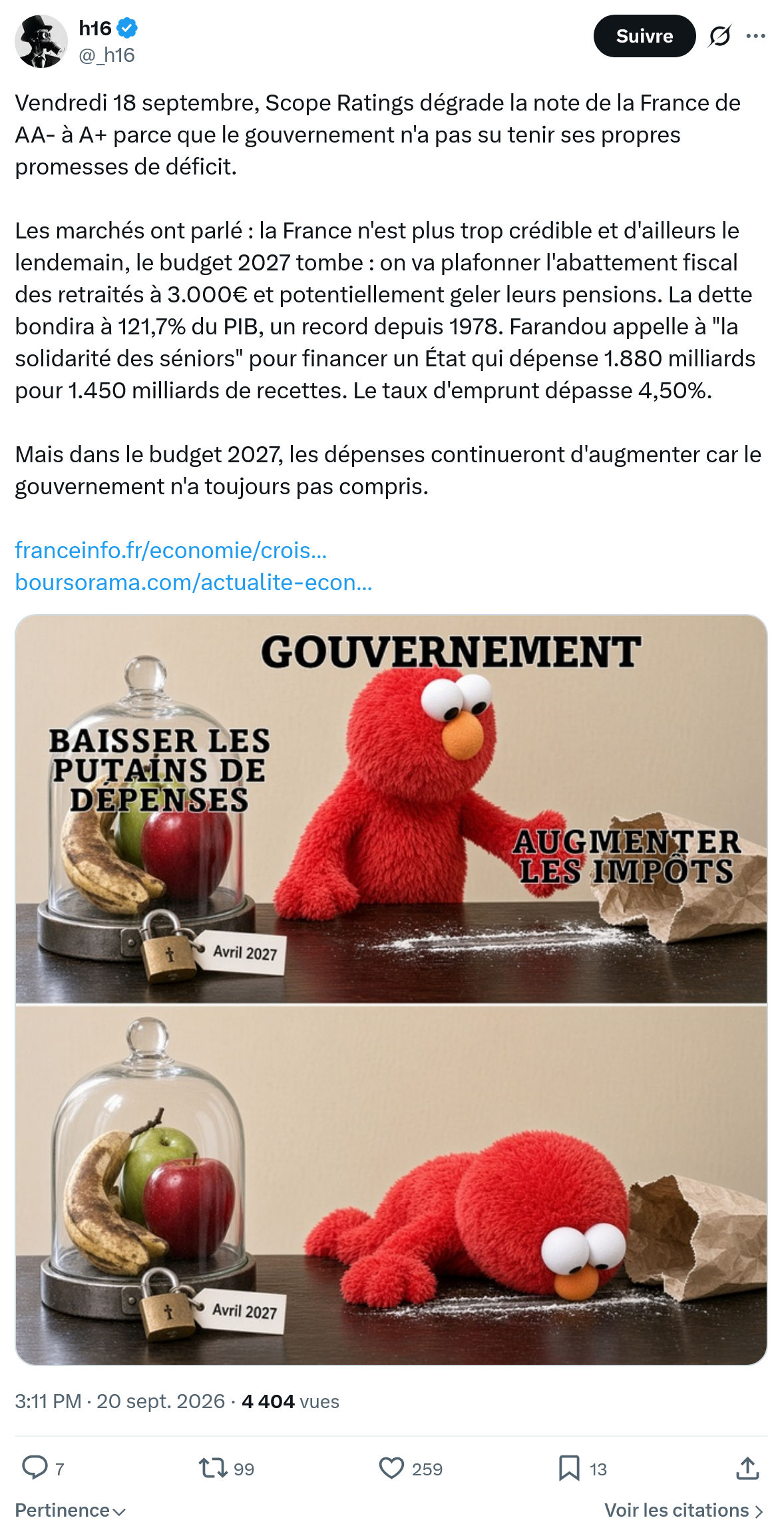 h16: Vendredi 18 septembre...