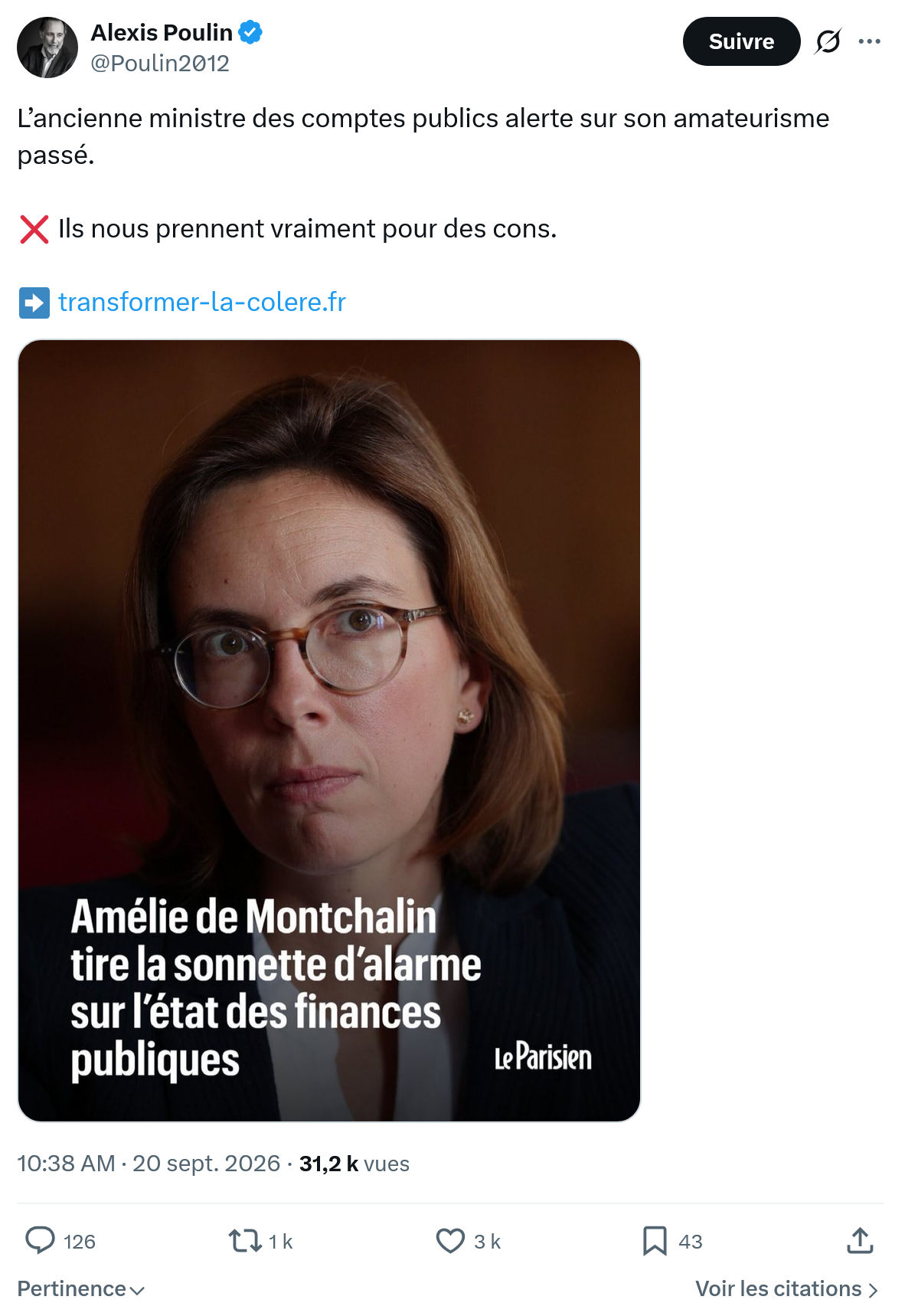 Alexis Poulin: L’ancienne ministre des comptes...