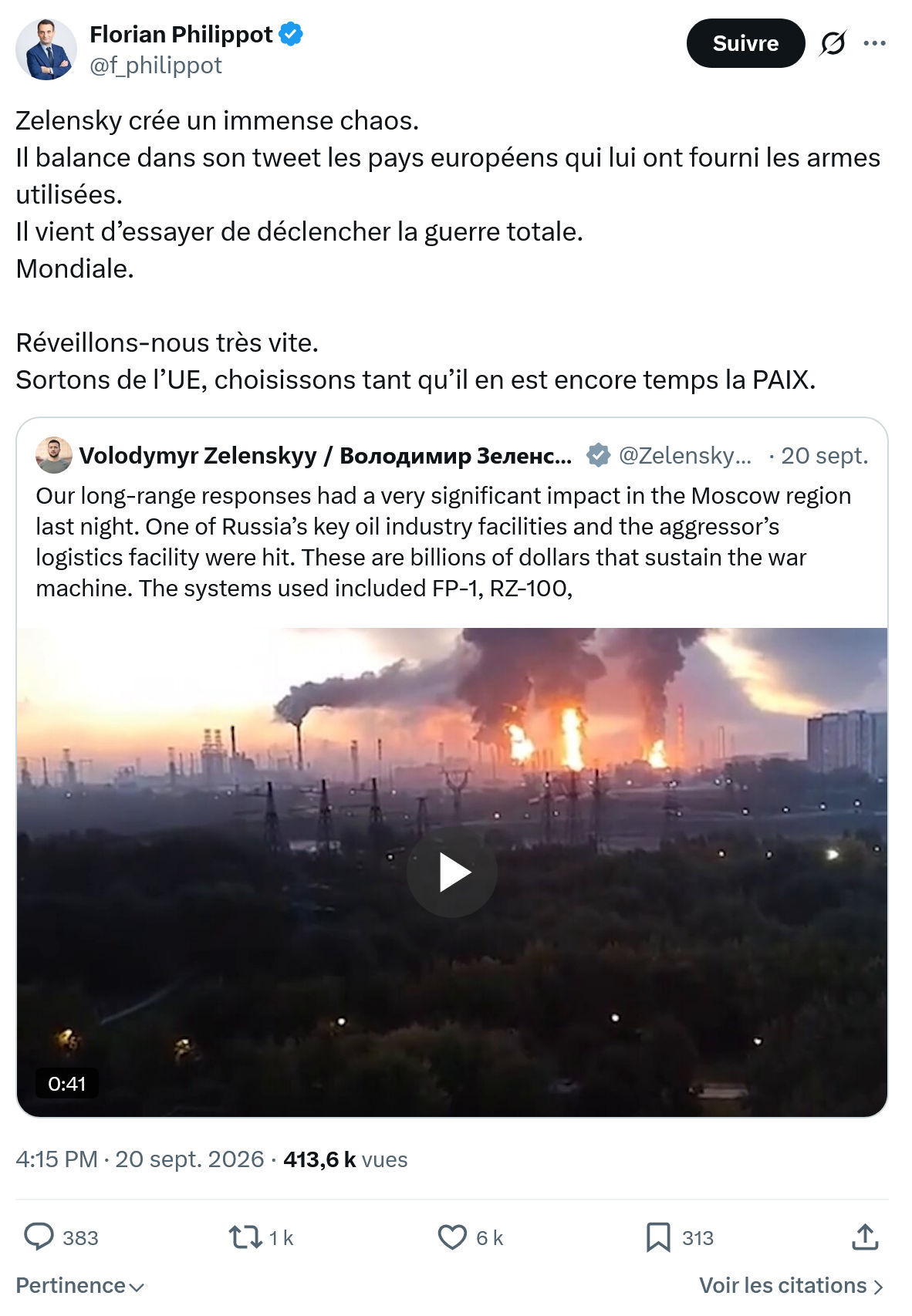 Florian Philippot: Zelensky crée un immense chaos...