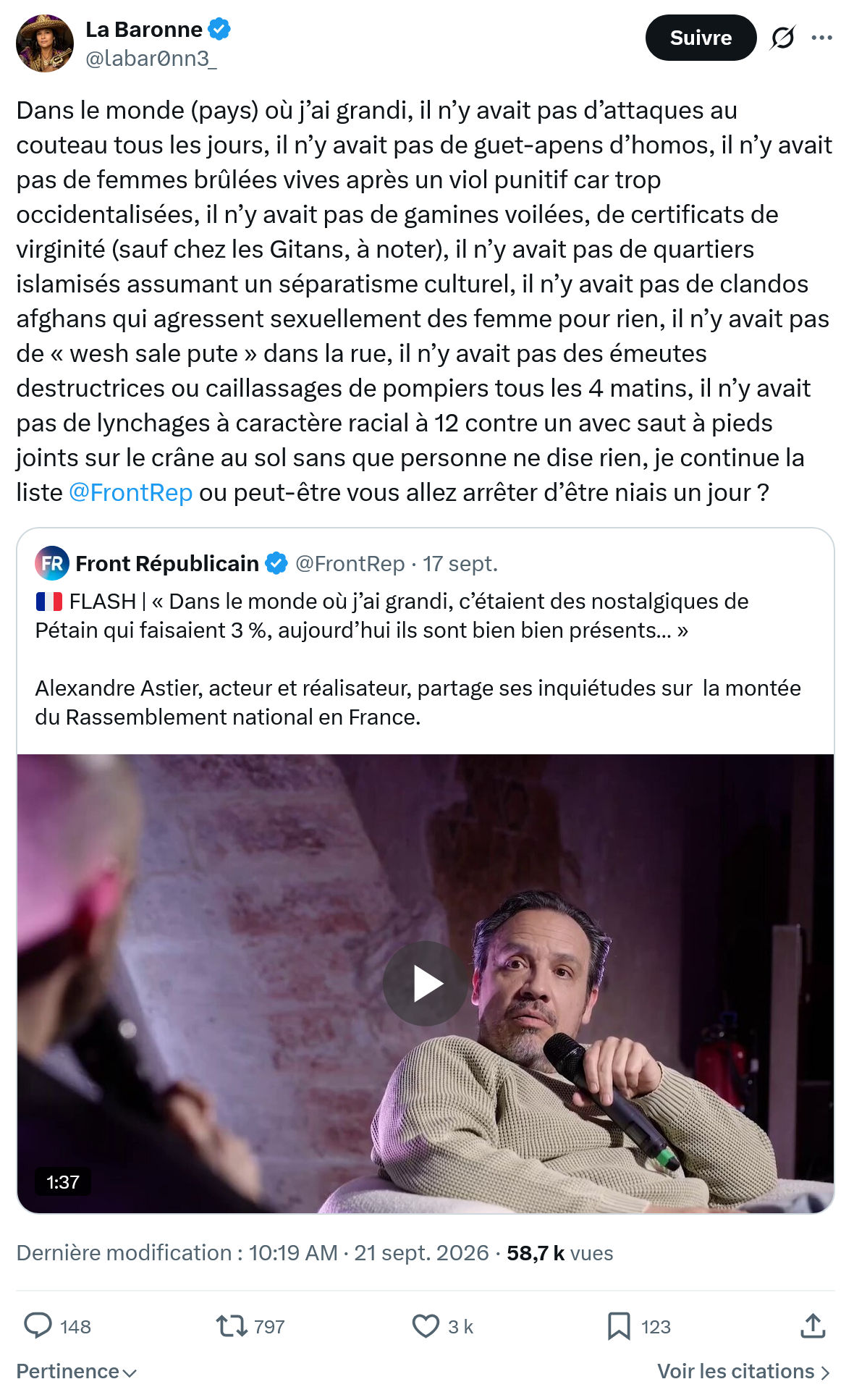 La Baronne: Dans le monde (pays) où j’ai grandi...