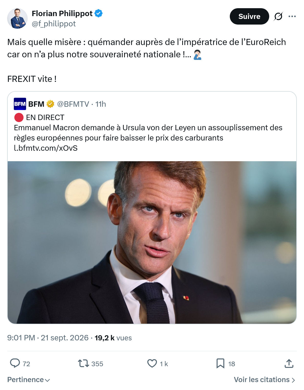 Florian Philippot: Mais quelle misère : quémander...