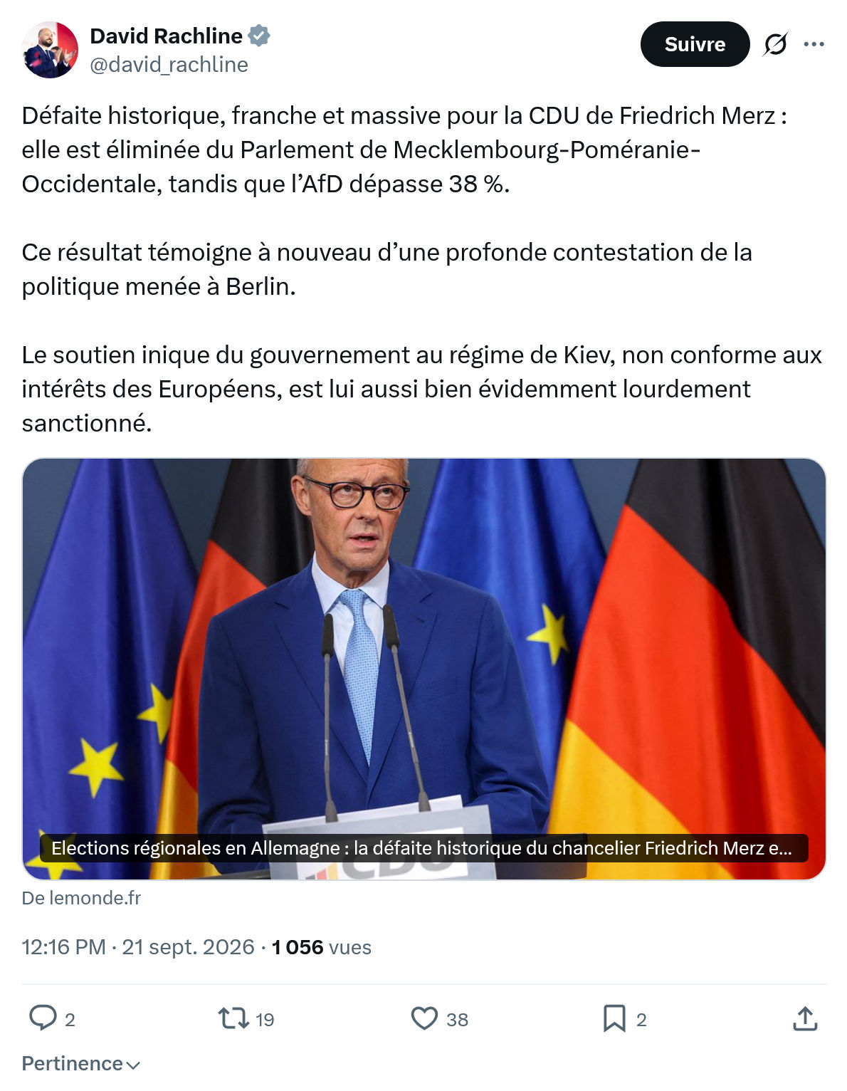 David Rachline: Défaite historique, franche...
