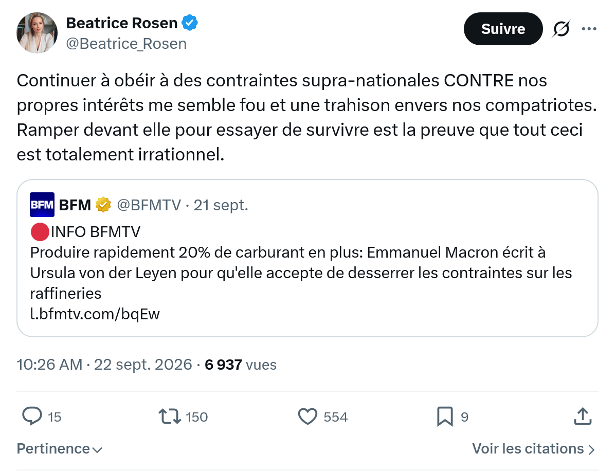 Béatrice Rosen: Continuer à obéir à des contraintes...