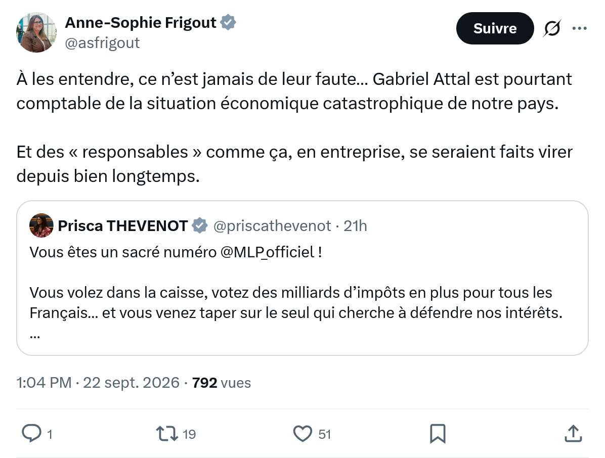 Anne-Sophie Frigout: À les entendre, ce n’est jamais...