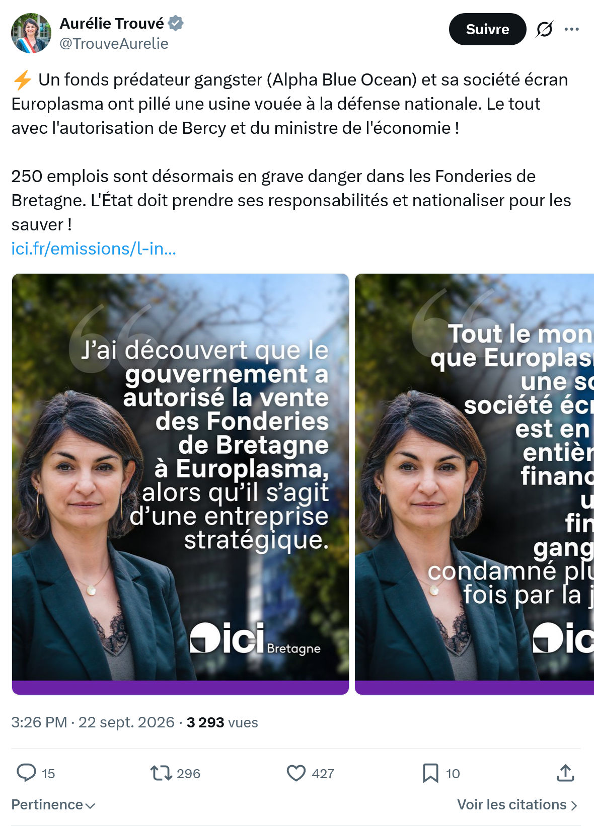 Aurélie Trouvé: Un fonds prédateur gangster...