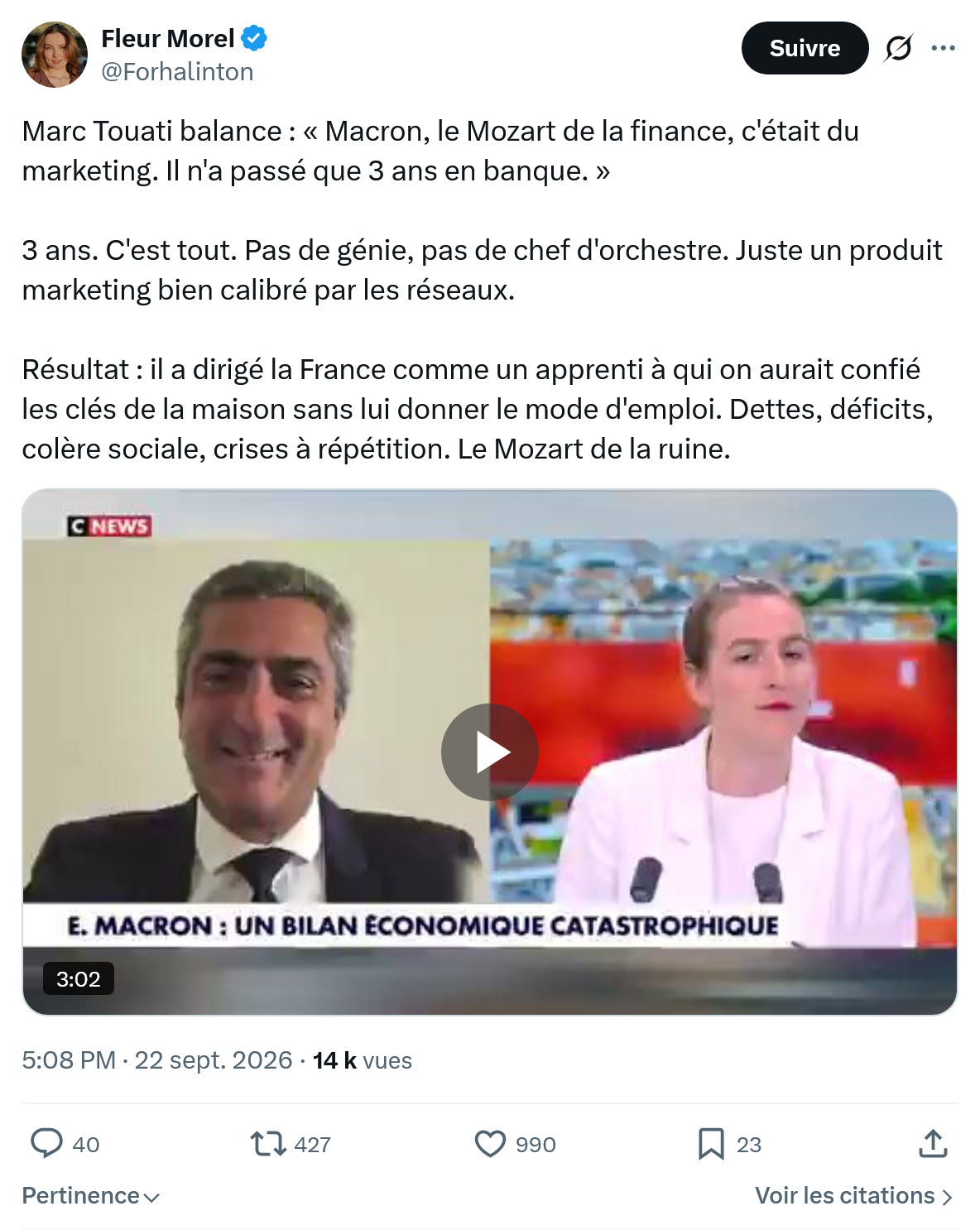 Fleur Morel: Marc Touati balance...