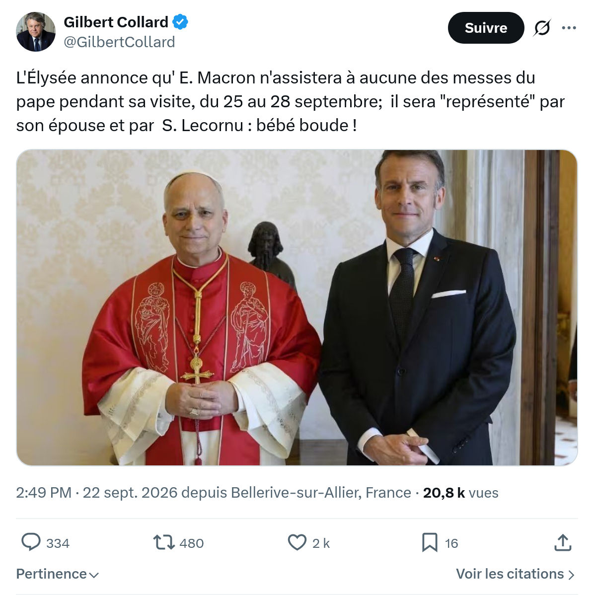 Gilbert Collard: L'Élysée annonce qu' E. Macron...
