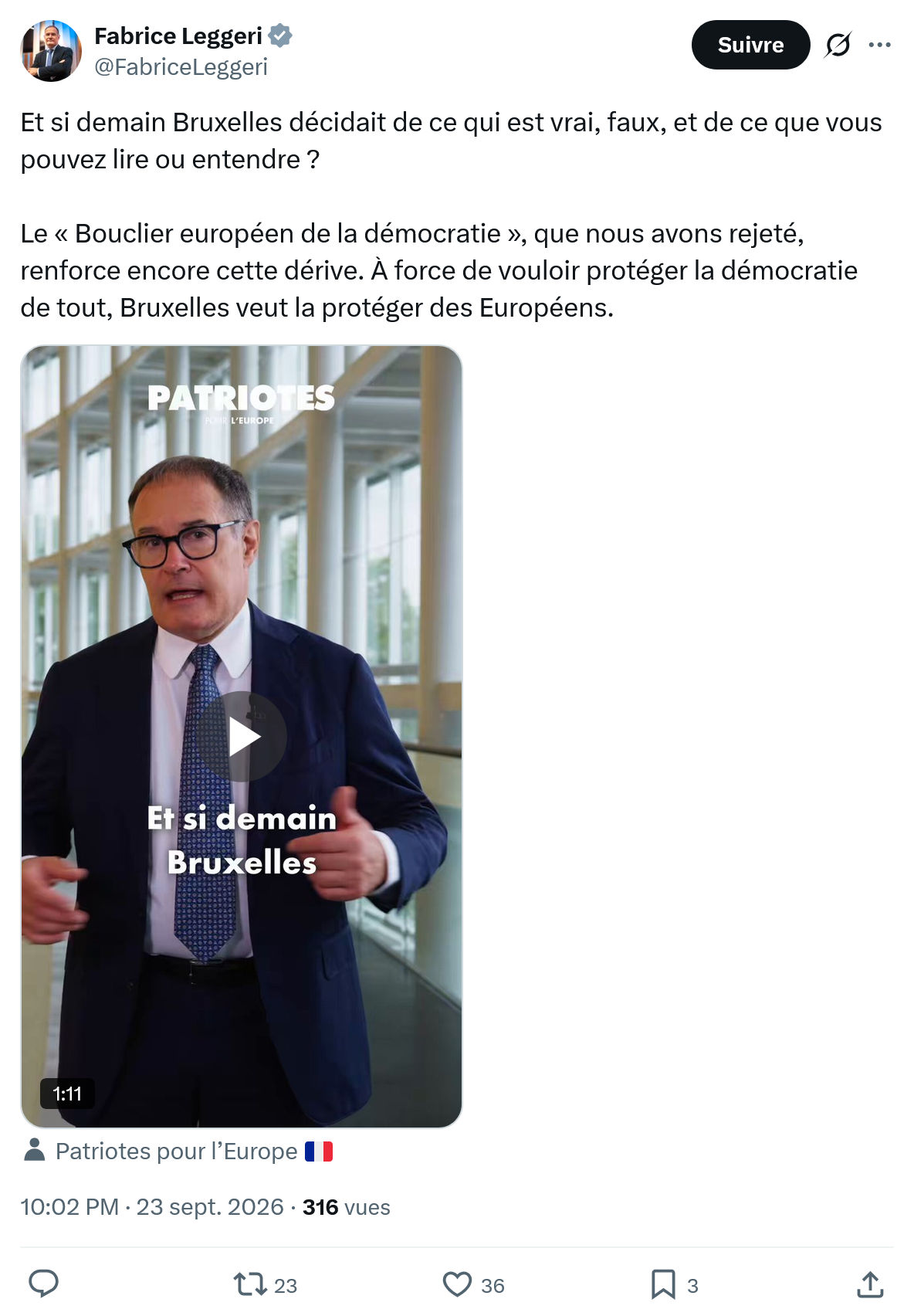 Fabrice Leggeri: Et si demain Bruxelles décidait...