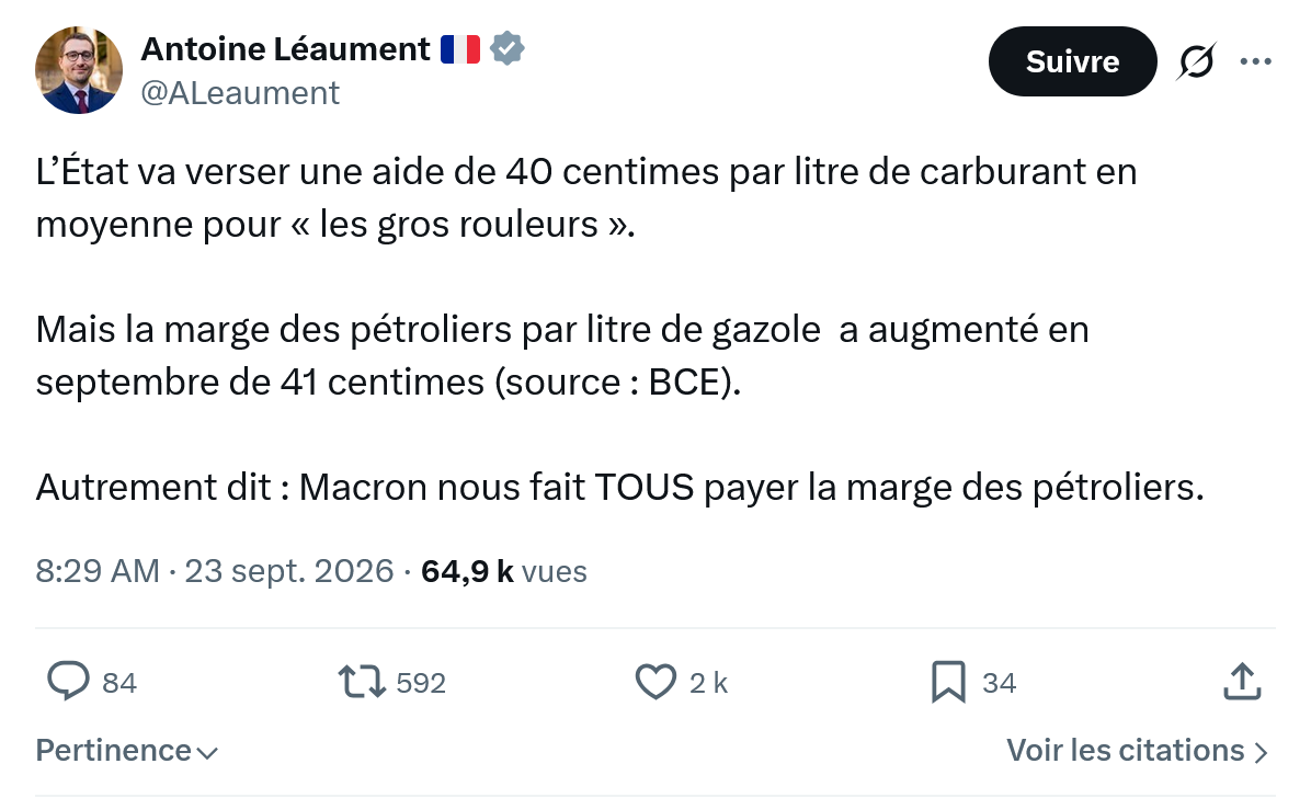 Antoine Léaument: L’État va verser une aide...