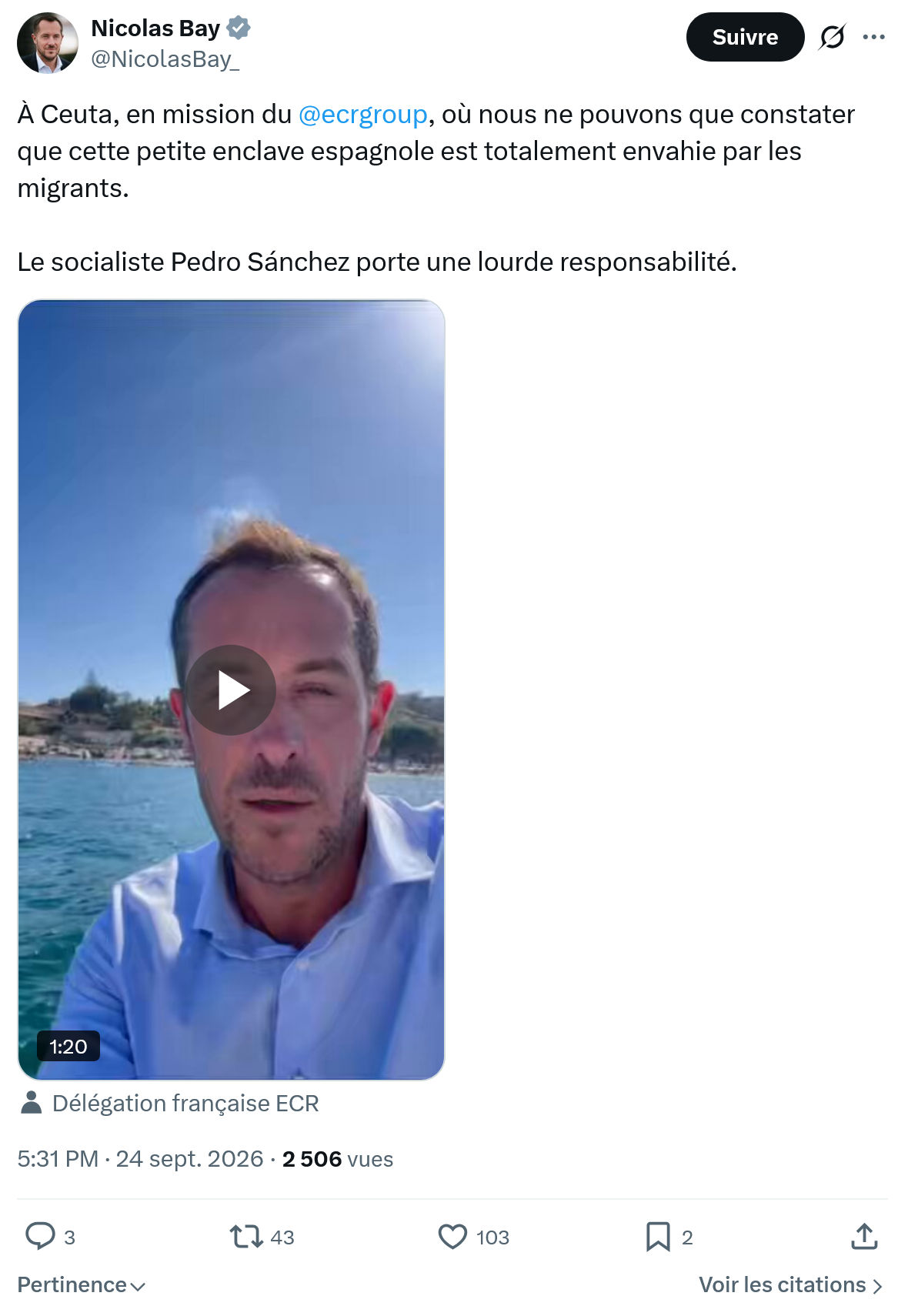 Nicolas Bay: À Ceuta, en mission du @ecrgroup...