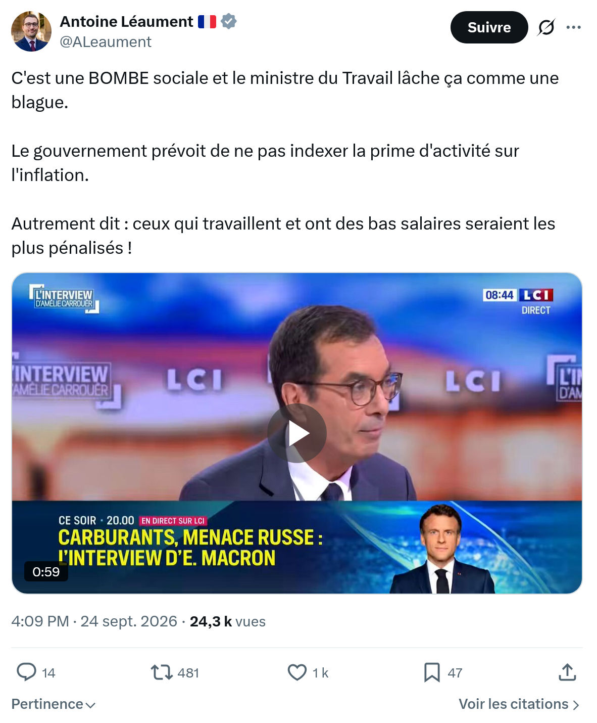 Antoine Léaument: C'est une BOMBE sociale...