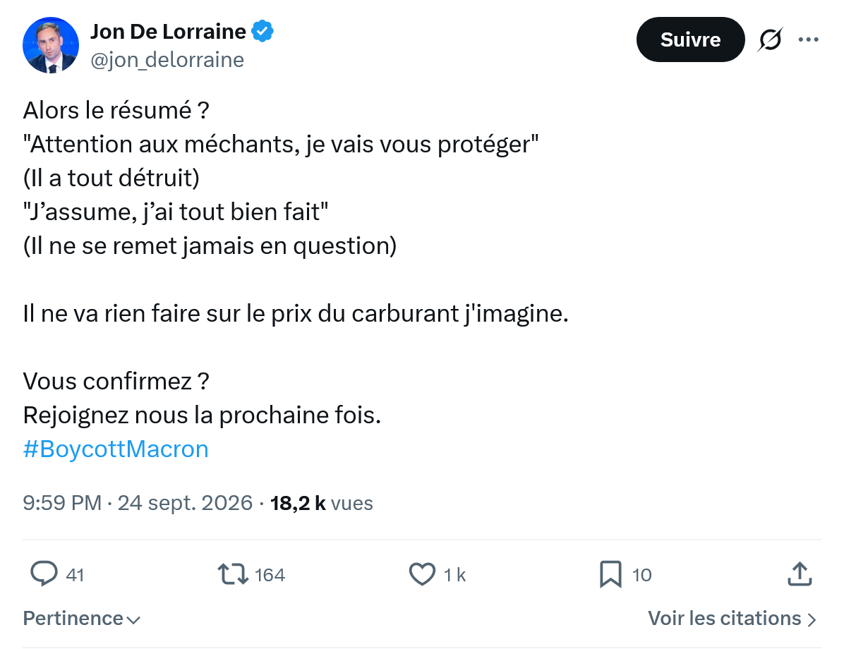 Jon De Lorraine: Alors le résumé...