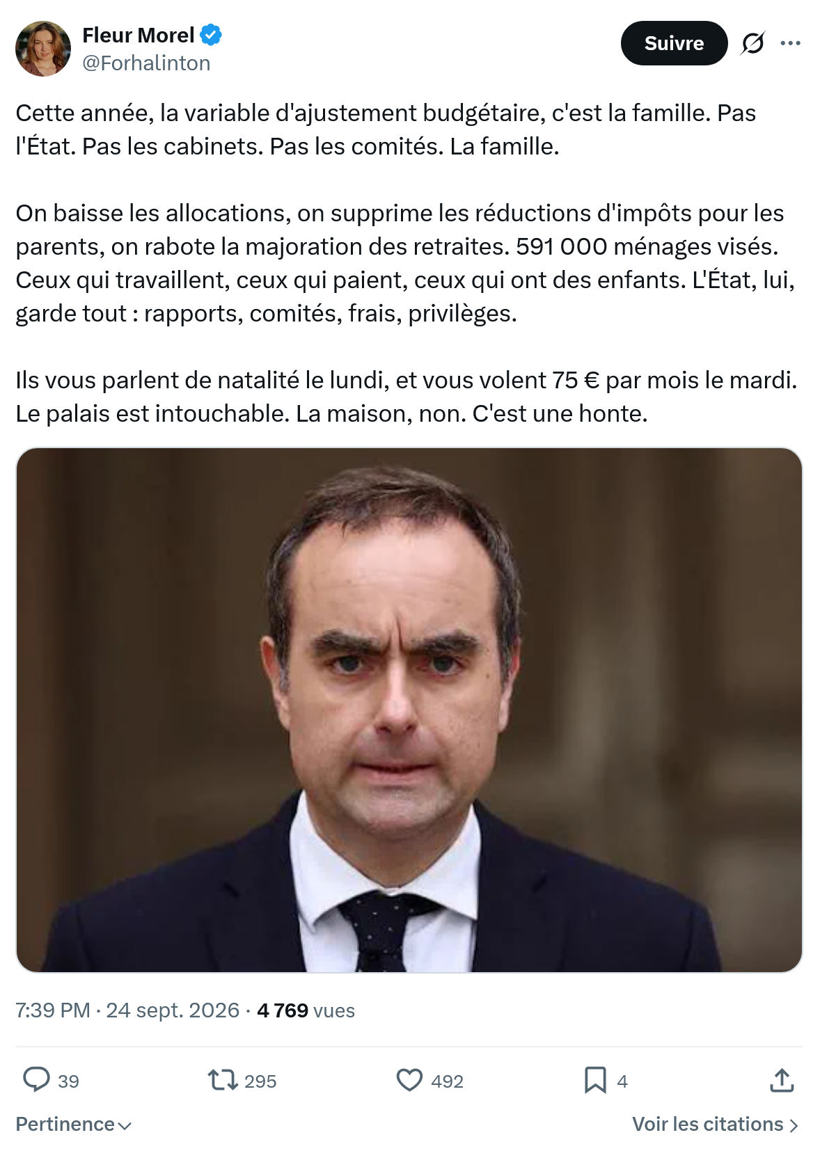 Fleur Morel: Cette année, la variable d'ajustement...
