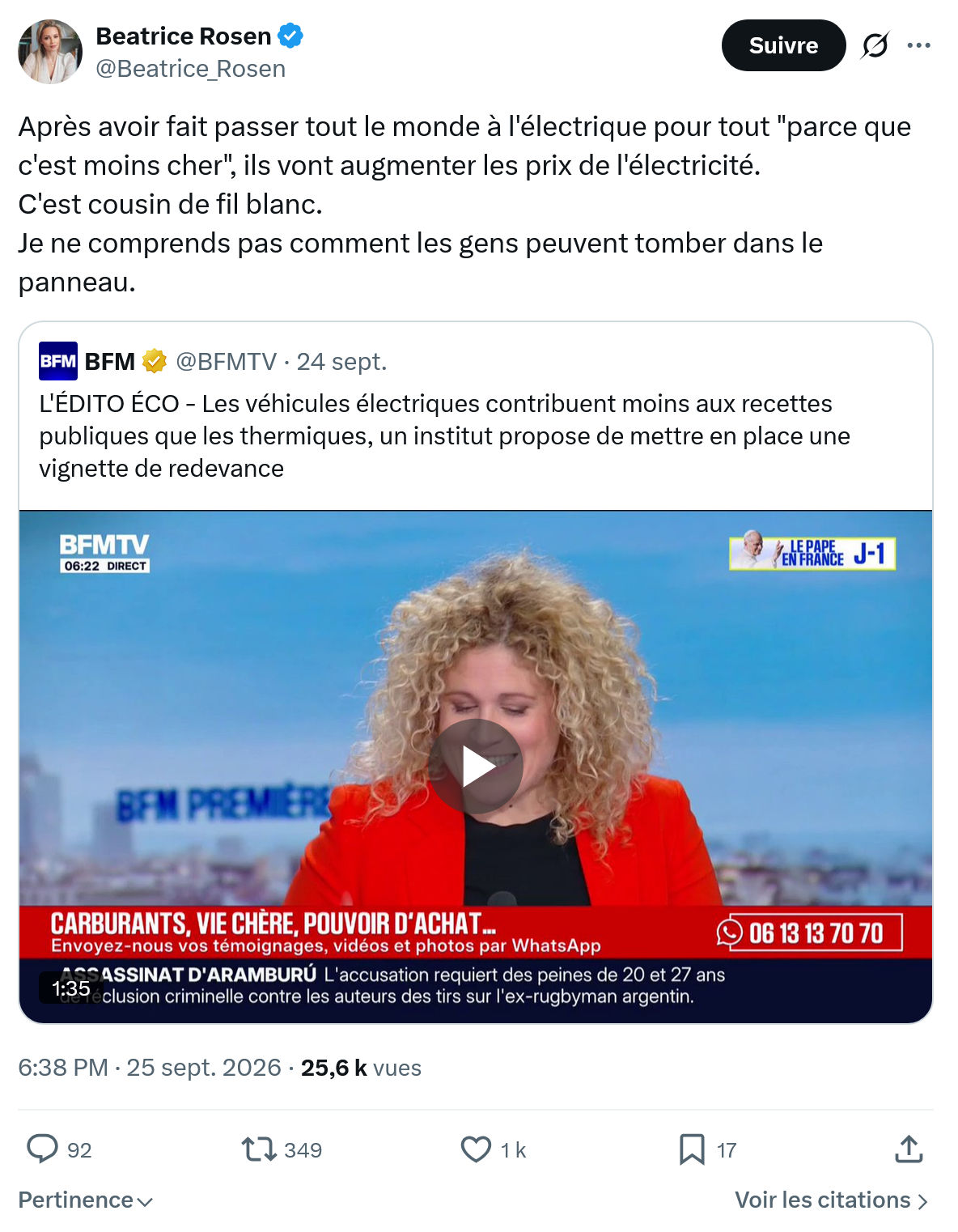 Béatrice Rosen: Après avoir fait passer tout le monde...