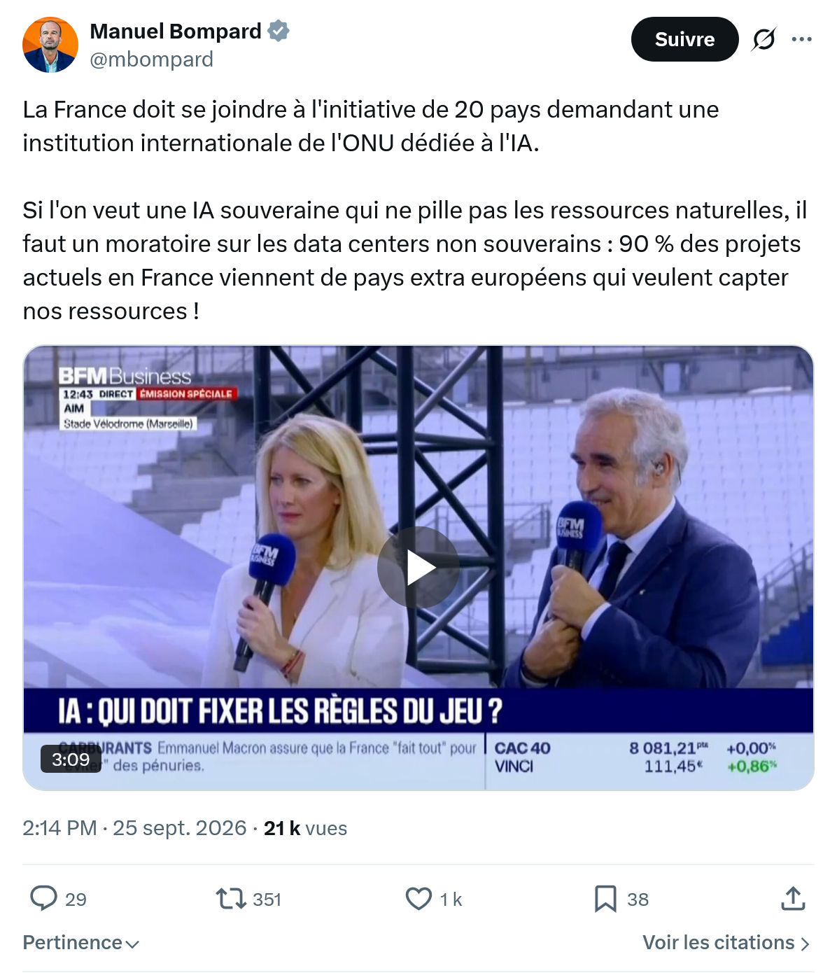 Manuel Bompard: La France doit se joindre...