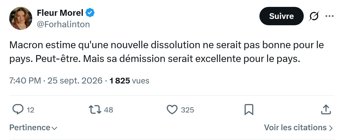 Fleur Morel: Macron estime qu'une nouvelle...