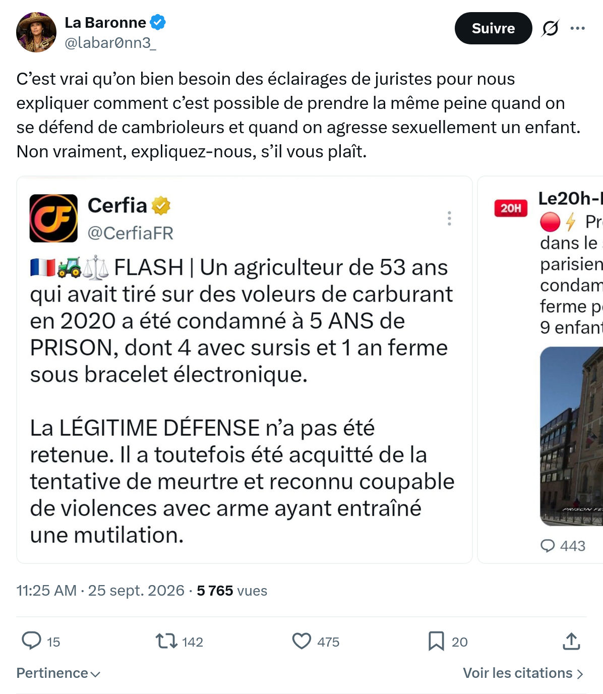 La Baronne: C’est vrai qu’on bien besoin...