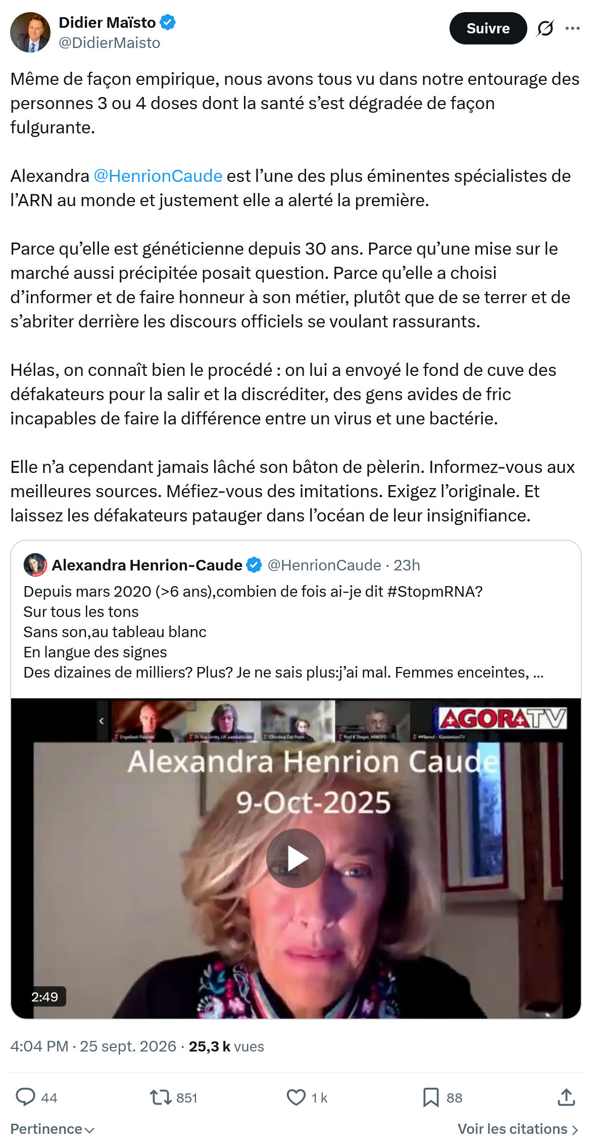 Didier Maïsto: Même de façon empirique...