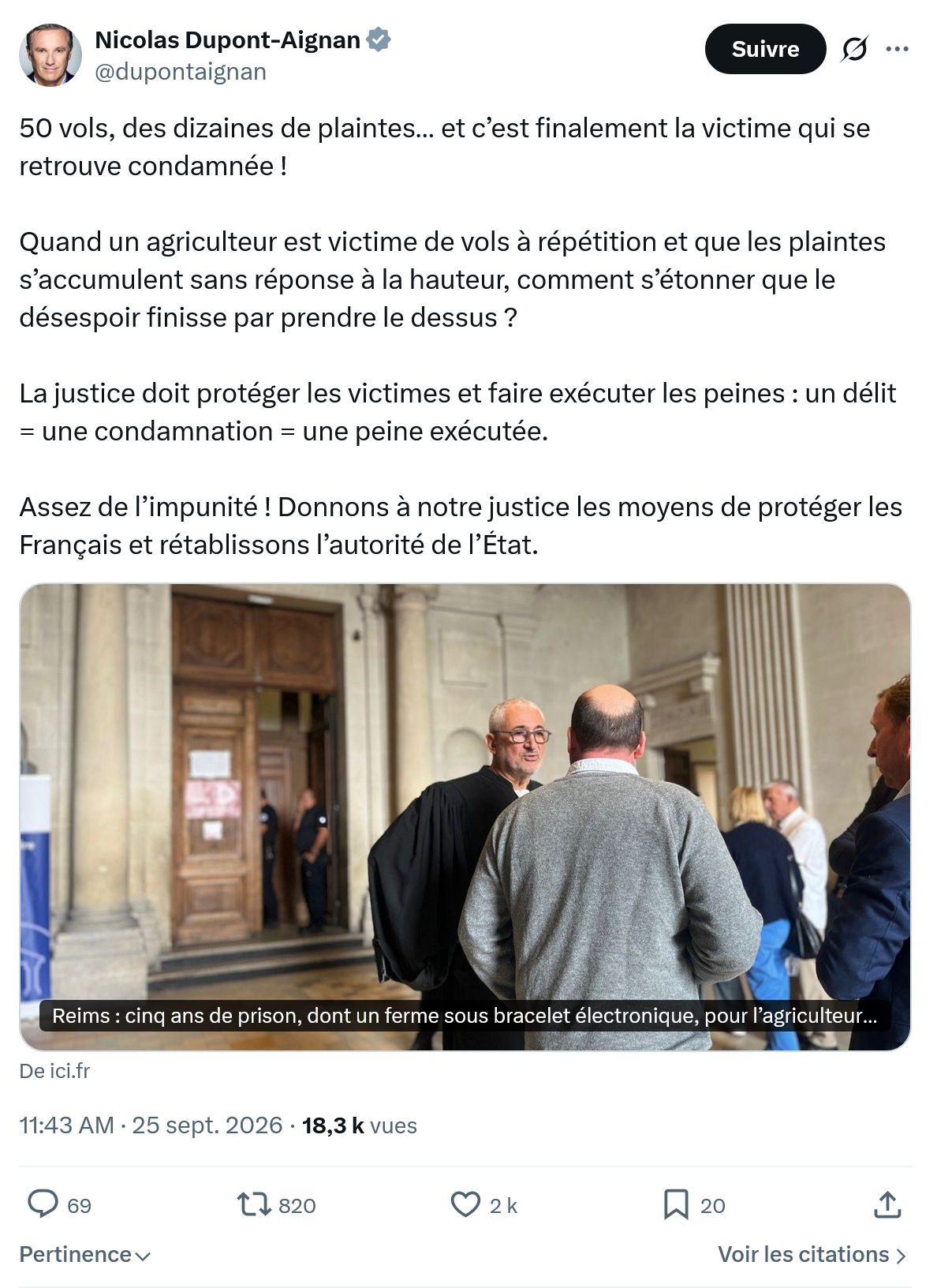 Nicolas Dupont-Aignan: 50 vols, des dizaines de plaintes…