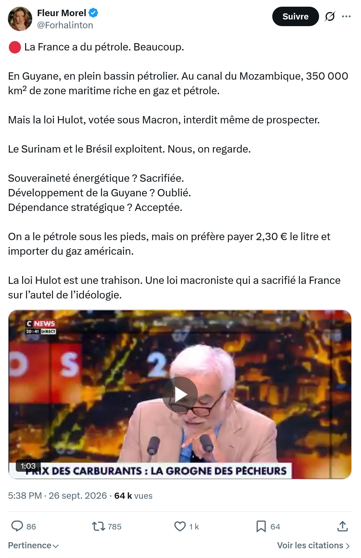 Fleur Morel: La France a du pétrole. Beaucoup...