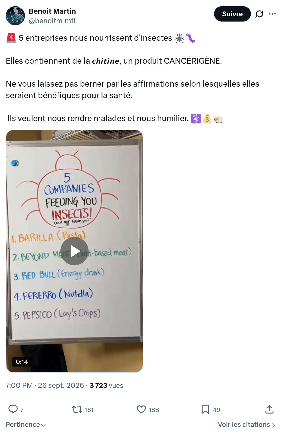 Benoît Martin: 5 entreprises nous nourrissent d'insectes...
