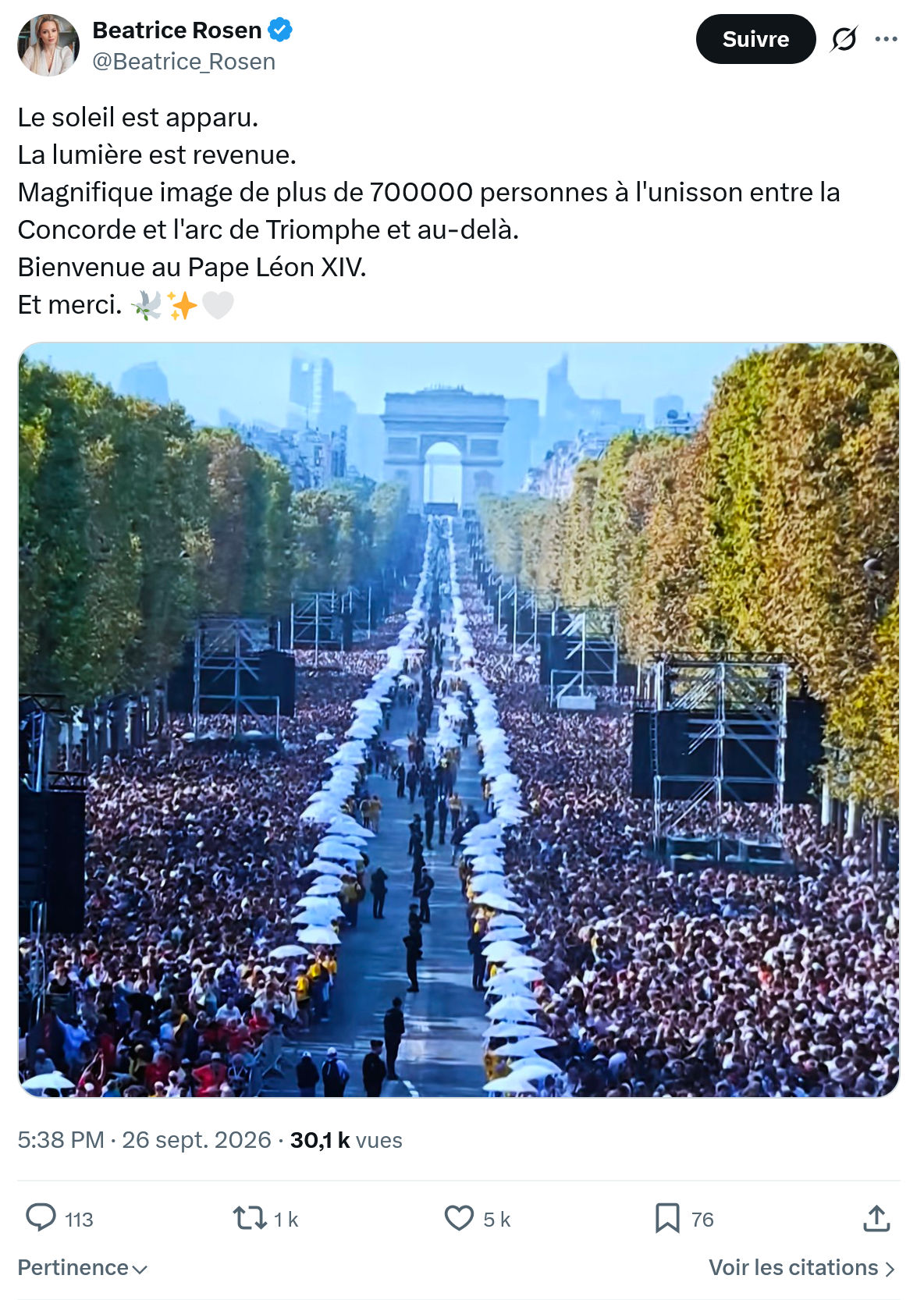 Béatrice Rosen: Le soleil est apparu...