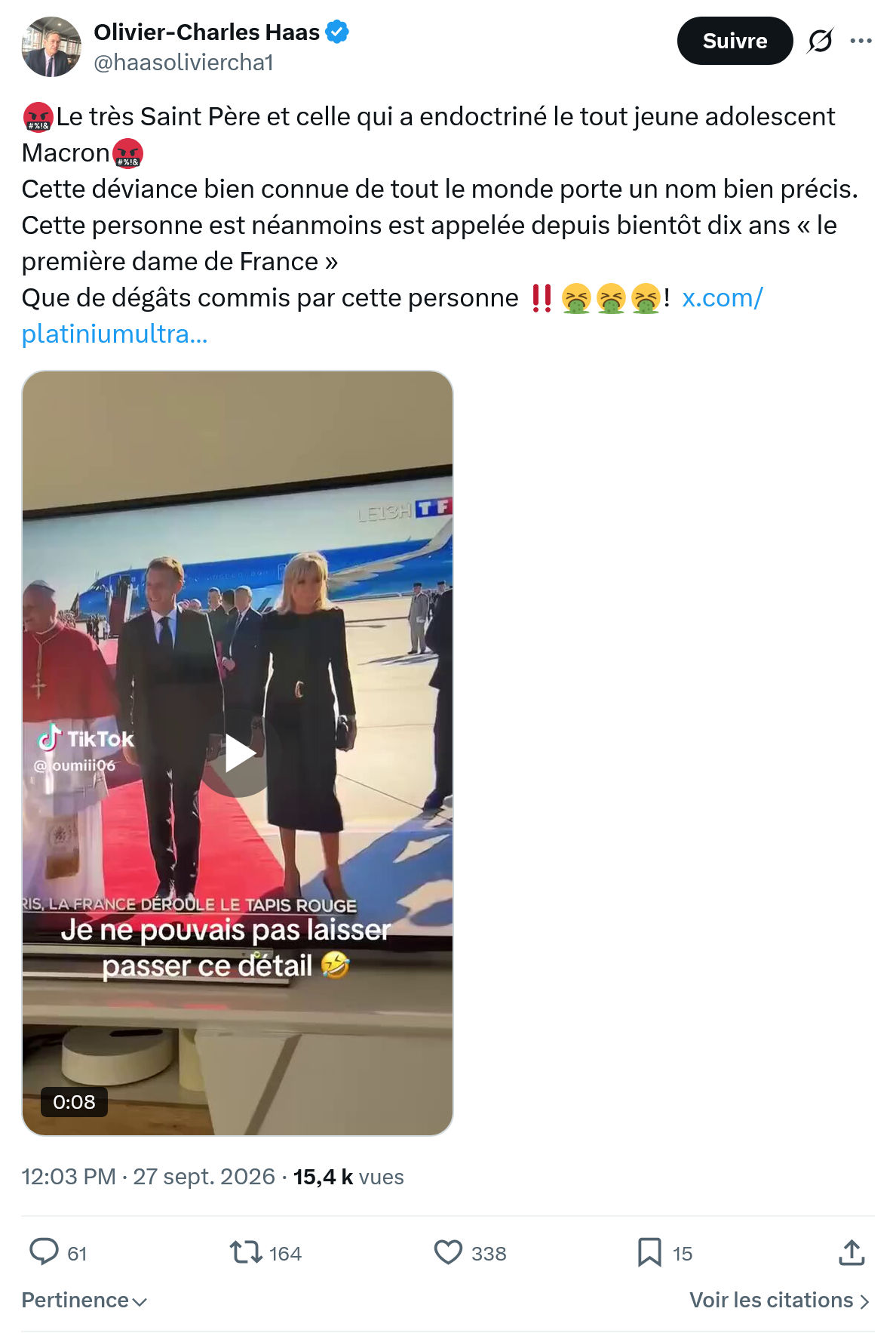 Olivier-Charles Haas: Le très Saint Père et celle...