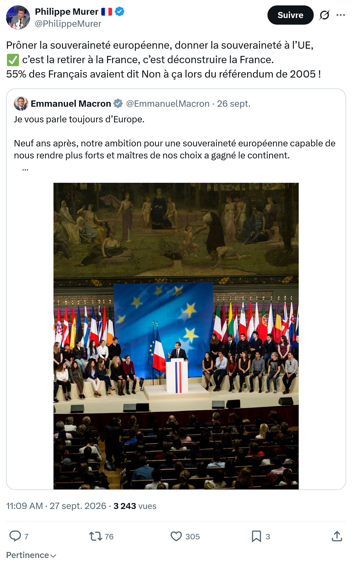 Philippe Murer: Prôner la souveraineté européenne...