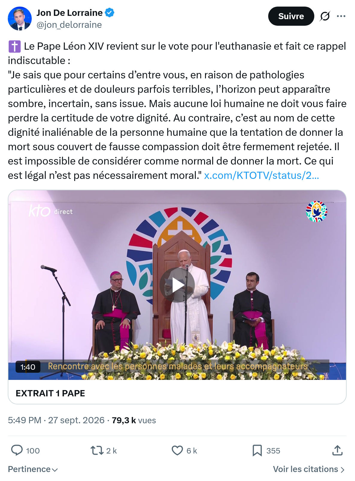 Jon De Lorraine: Le Pape Léon XIV revient...