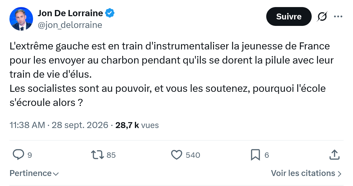 Jon De Lorraine: L'extrême gauche est en train...