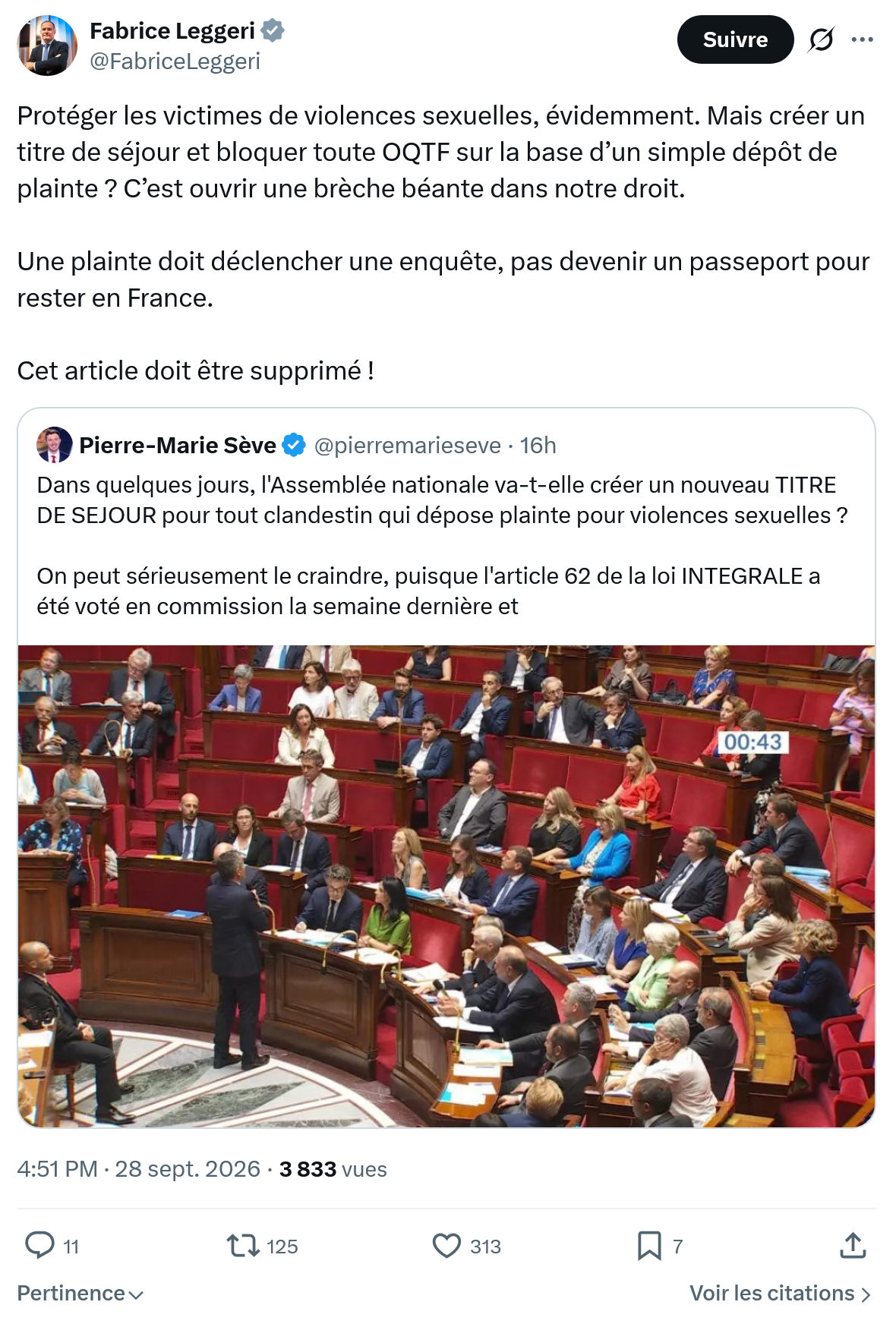 Fabrice Leggeri: Protéger les victimes de violences...