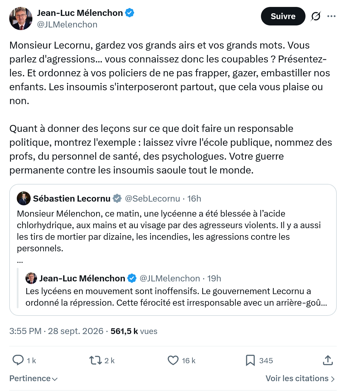 Jean-Luc Mélenchon: Monsieur Lecornu, gardez...