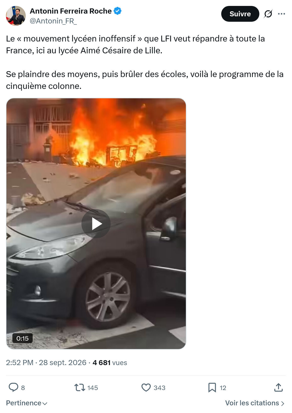 Antonin Ferreira Roche: Le « mouvement lycéen inoffensif »...